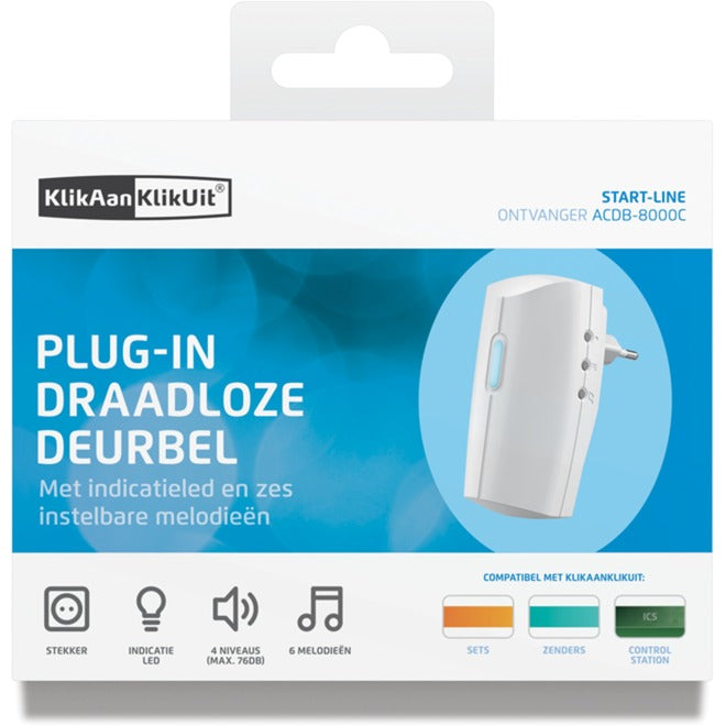 Klikaanklikuit acdb-8000c - deurbelgong netstroom - wit