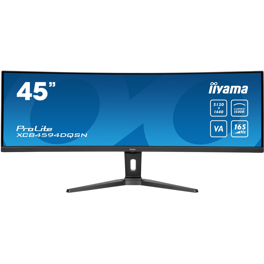 Iiyama prolite xcb4594dqsn-b1 44.5 curved ultrawide monitor (zwart, 2x hdmi, displayport, 3x usb-a, usb-b, usb-c, rj-45, 165 hz)