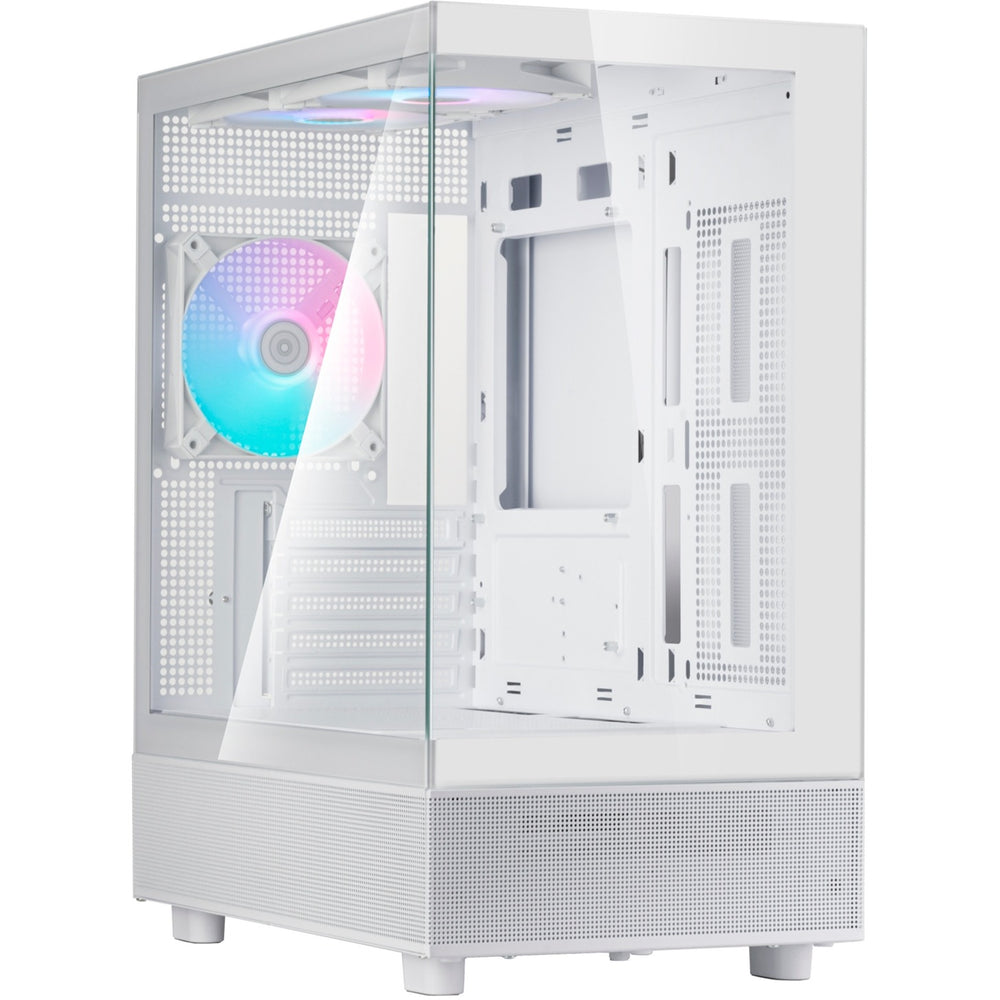 Silverstone lucid 04 mini tower behuizing (wit | 2x usb-a | 1x usb-c | rgb | tempered glass)
