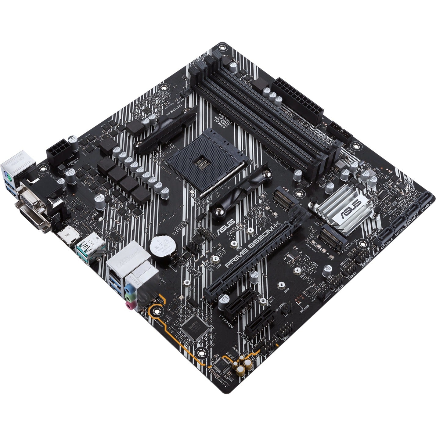Asus prime b550m-k socket am4 moederbord (zwart wit, raid, gb-lan, sound, µatx)