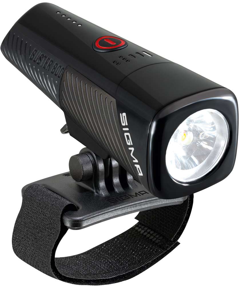 Sigma koplamp Buster 800 LED helmhouder -Li-ion accu USB