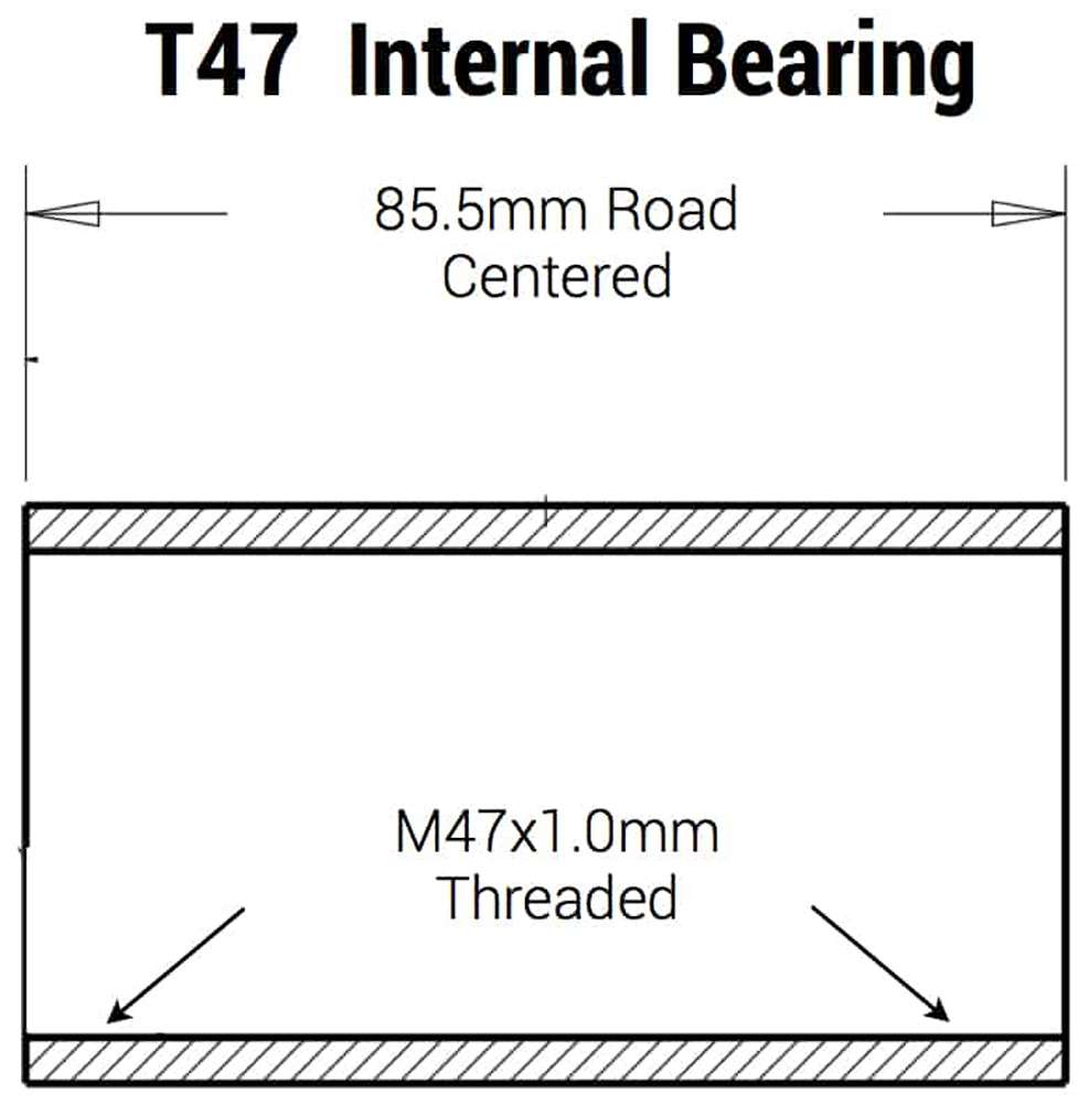 Praxis trapas adapter t47 shimano ib racefiets 85,5mm