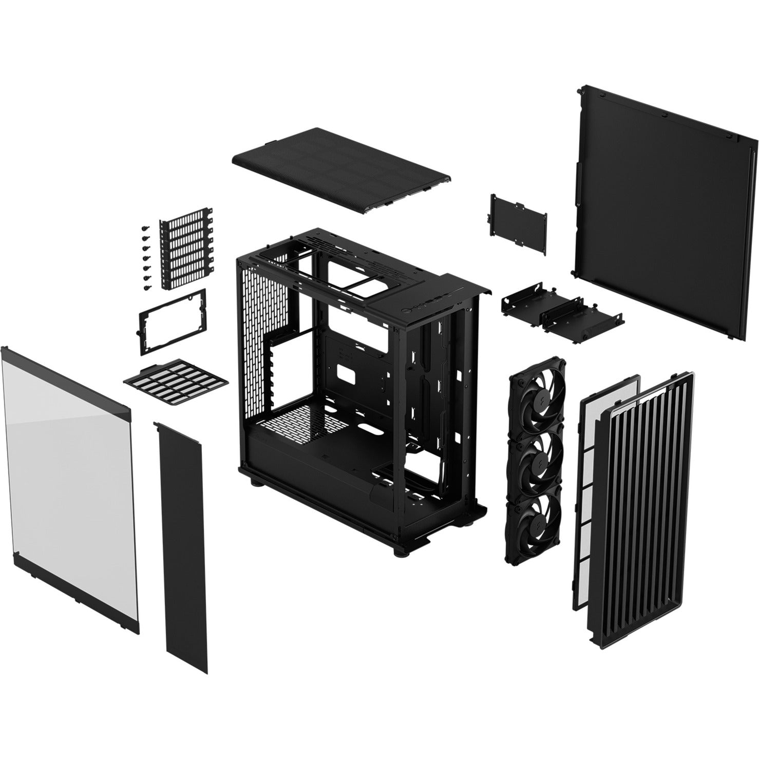 Fractal design north - momentum edition midi tower behuizing (zwart houtkleur | 2x usb-a | 1x usb-c | tempered glass)
