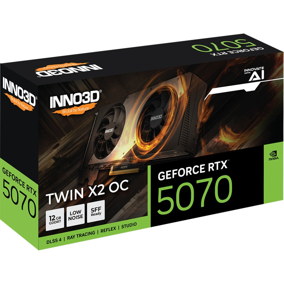 Inno3d geforce rtx 5070 twin x2 oc grafische kaart (zwart, dlss 4, 3x displayport, 1x hdmi 2.1)