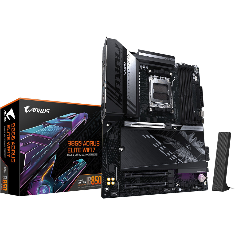 Gigabyte b850 aorus elite wifi7 socket am5 moederbord (zwart, raid, 2,5gb-lan, wi-fi 7, bt, sound, atx)