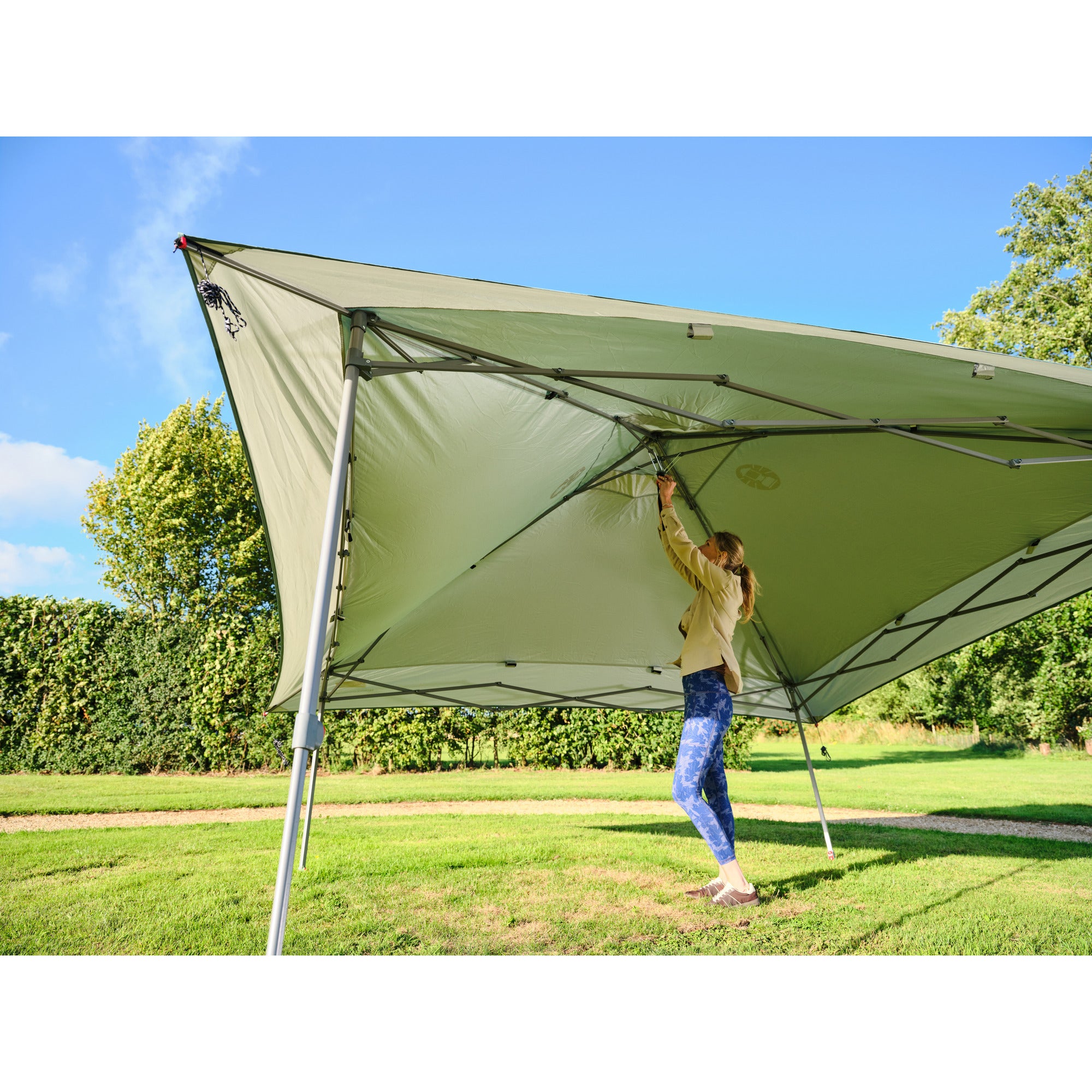 Coleman fastpitch onepush shelter l paviljoen (turquoise grijs, 4 x 4 m)