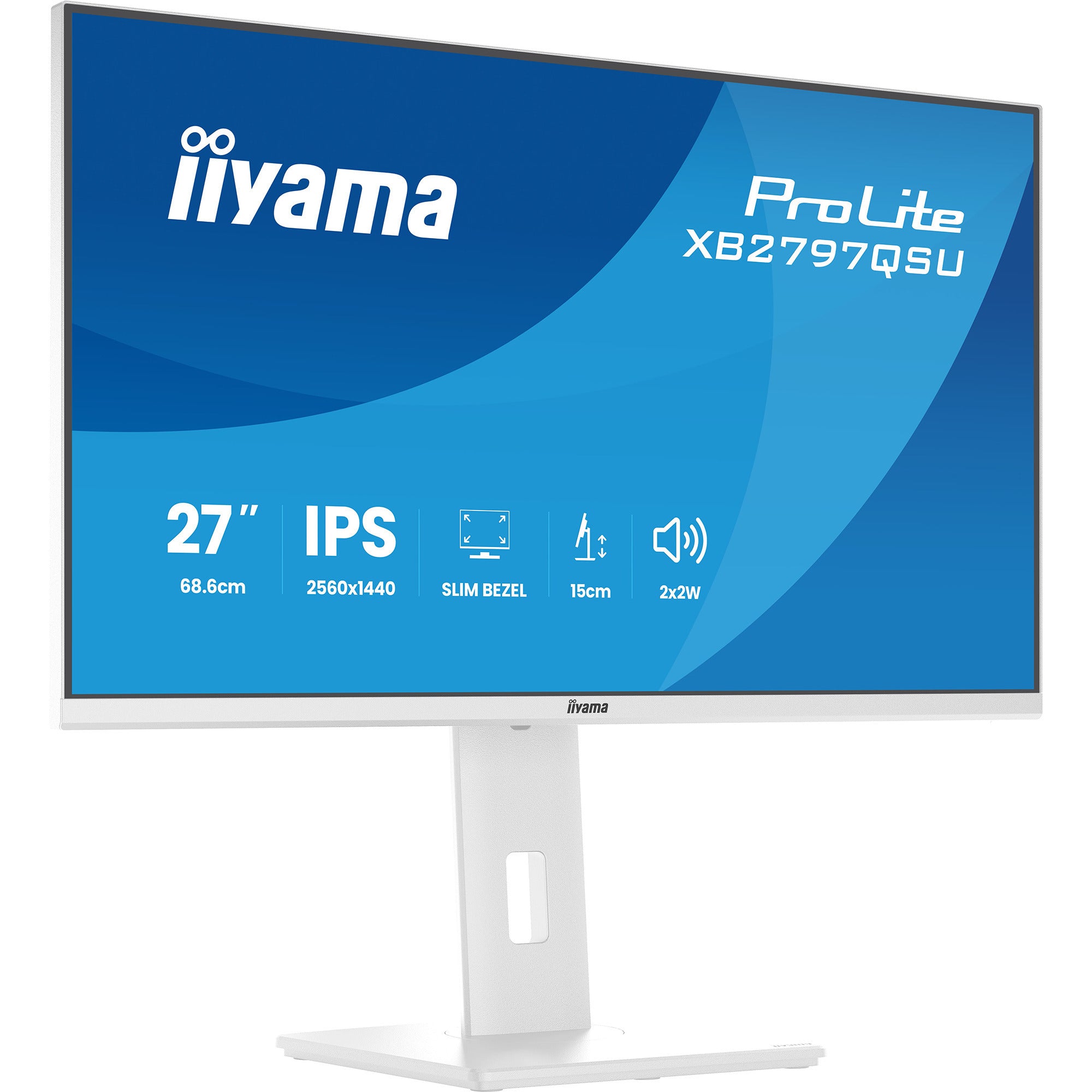 Iiyama prolite xb2797qsu-w1 27 monitor (wit (mat), hdmi, displayport, usb, audio)