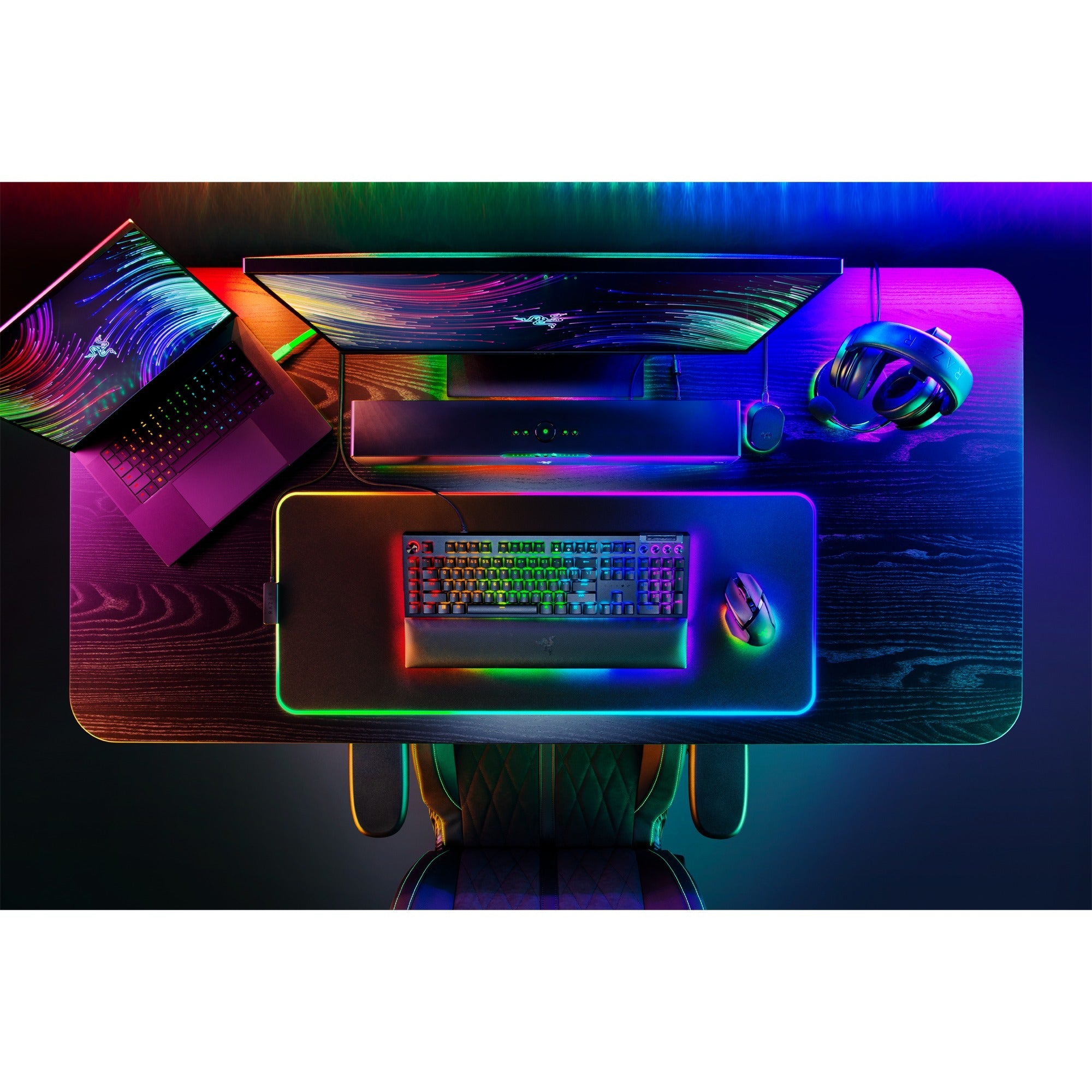 Razer blackwidow v4 pro rgb mechanisch gaming toetsenbord (zwart, us lay-out (qwerty), yellow, 100%)