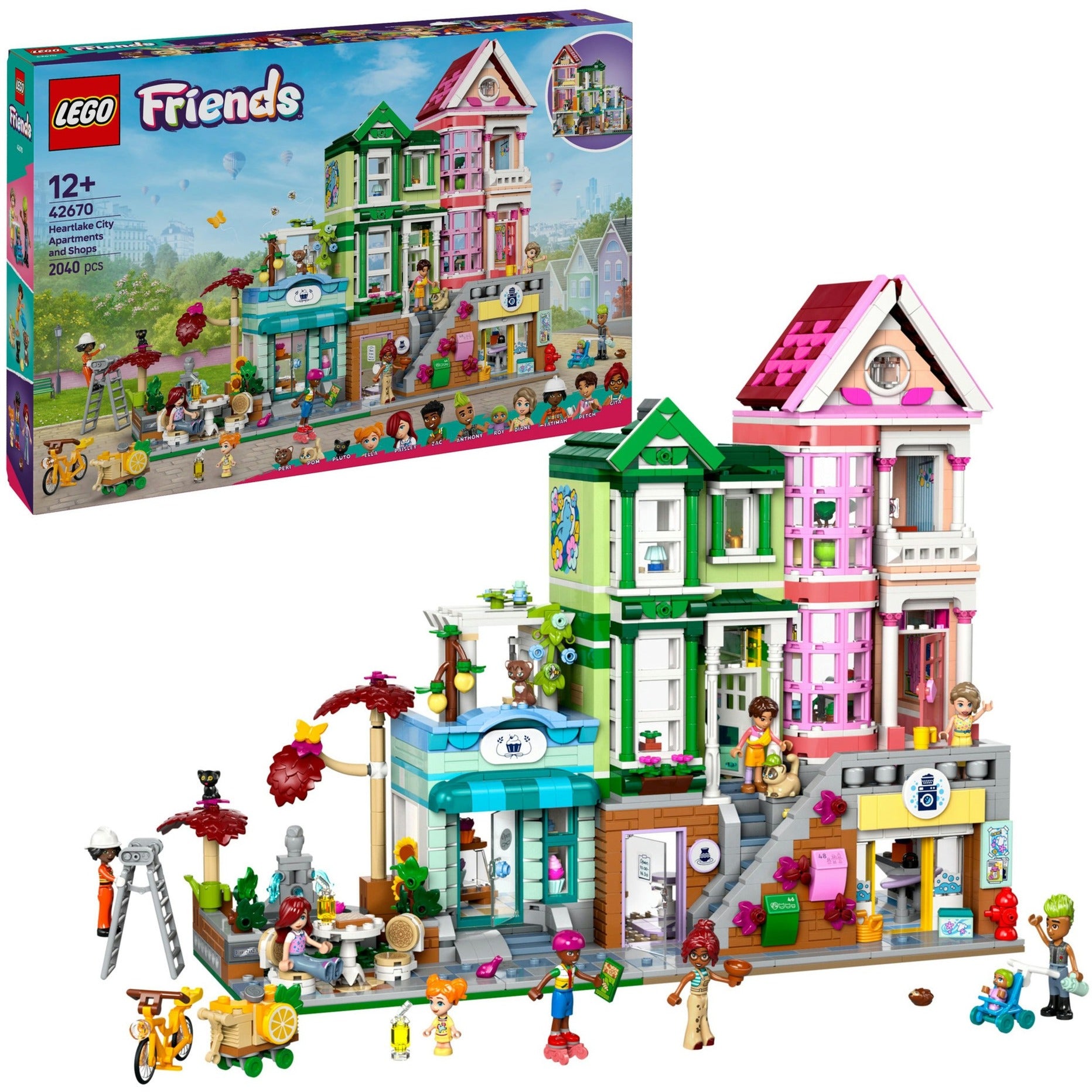 Lego friends - heartlake city appartementen en winkels constructiespeelgoed (42670)