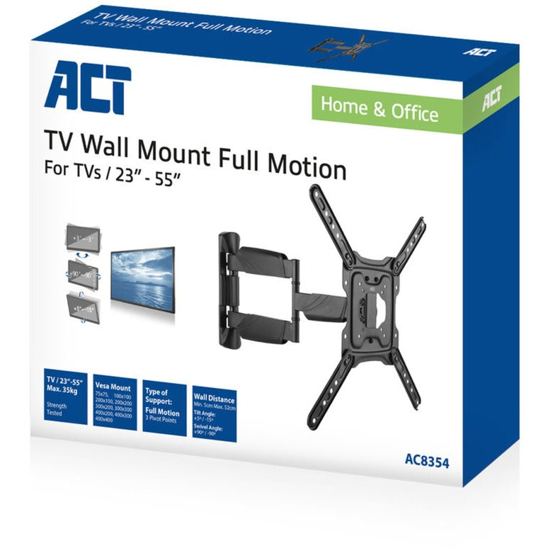 Act connectivity full motion tv en monitor wandsteun, 23 tot 55 wandmontage (zwart)
