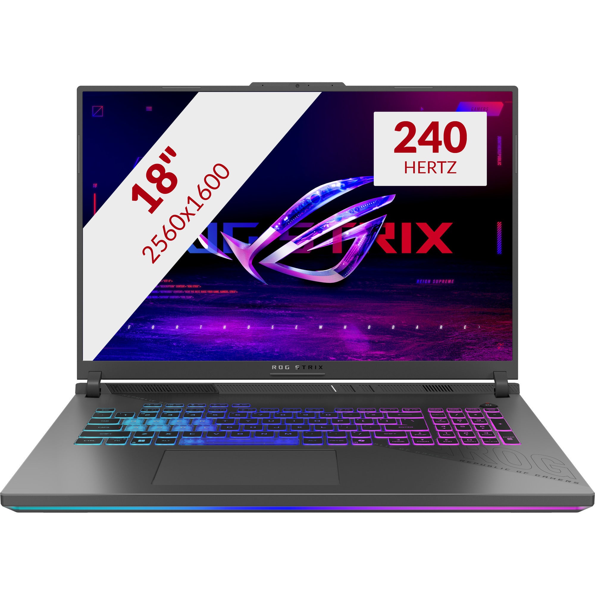 Asus rog strix g18 g814pm-s9012w 18 gaming laptop (grijs | r9 7940hx | rtx 5060 | 16 gb | 1 tb ssd)