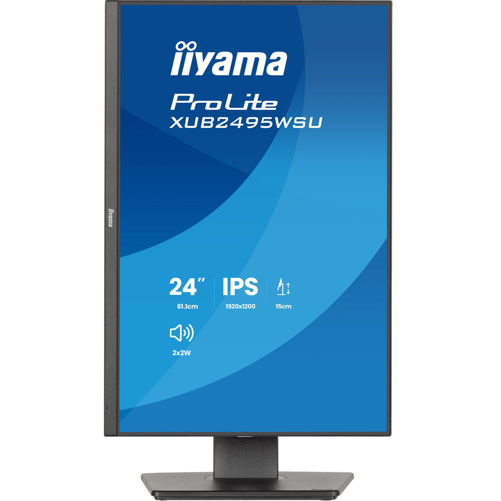 Iiyama prolite xb2495wsu-b1 24.1 monitor (zwart, 100 hz, hdmi, displayport, usb, audio)