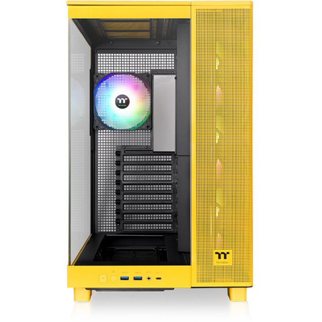 Thermaltake view 380 xl tg argb bumblebee midi tower behuizing (donkergeel | 2x usb-a | 1x usb-c | rgb | window)