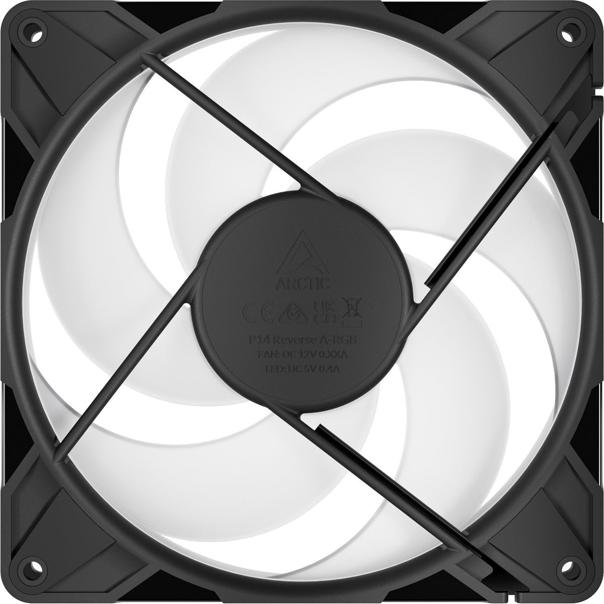 Arctic p14 pro reverse a-rgb case fan (zwart, 140 x 140 x 30 mm, pwm)