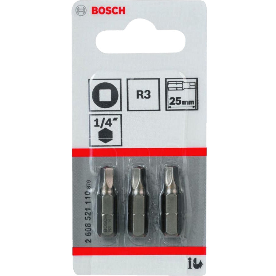 Bosch bit 4-kant r3 extra-hard 1 4 25mm, 3 stuks