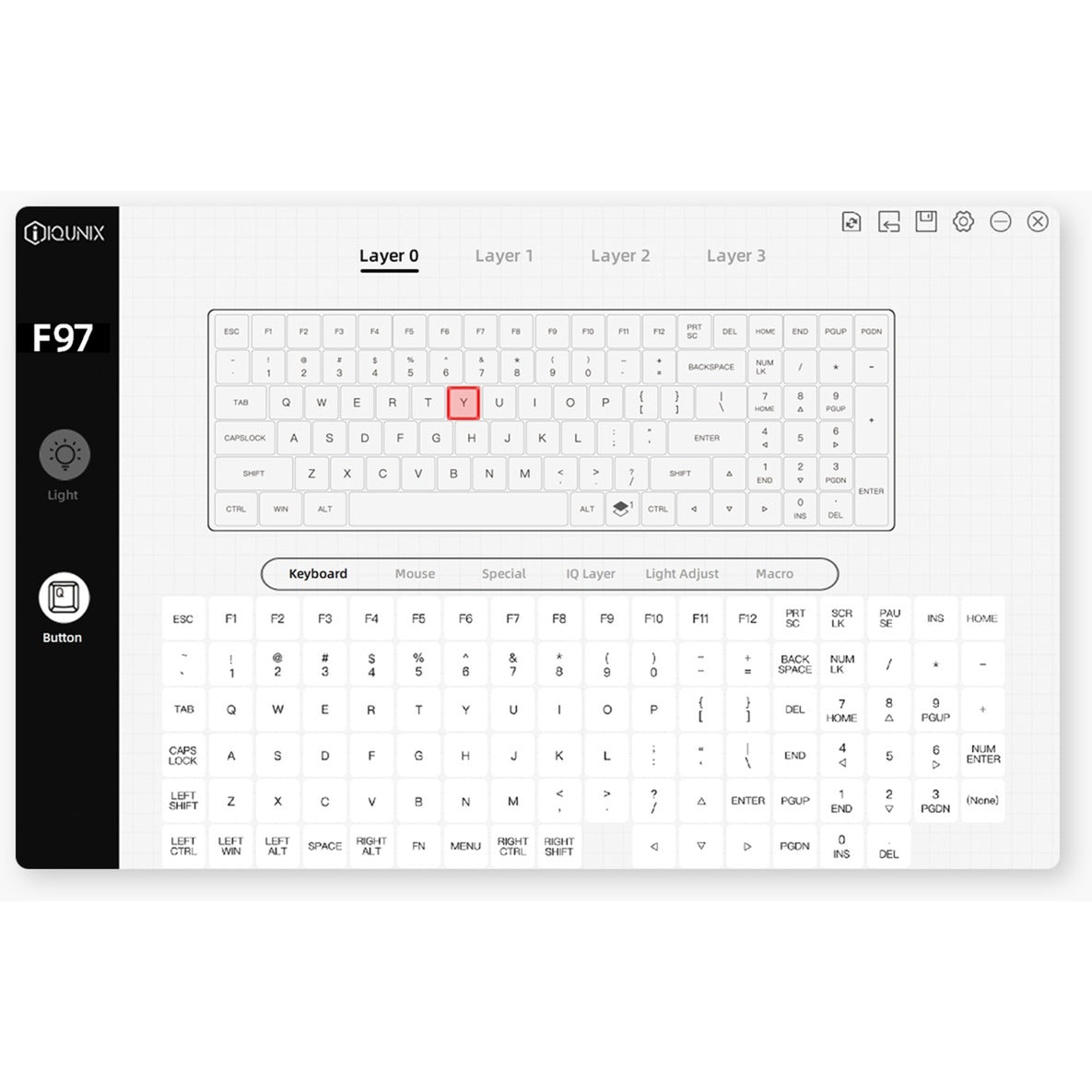 Iqunix f97 lavandin wireless mechanical keyboard, gaming toetsenbord (lavendel, us lay-out, cherry mx silent red, rgb leds, 96%, hot-swappable, pbt, 2.4ghz | bluetooth 5.1 | usb-c)