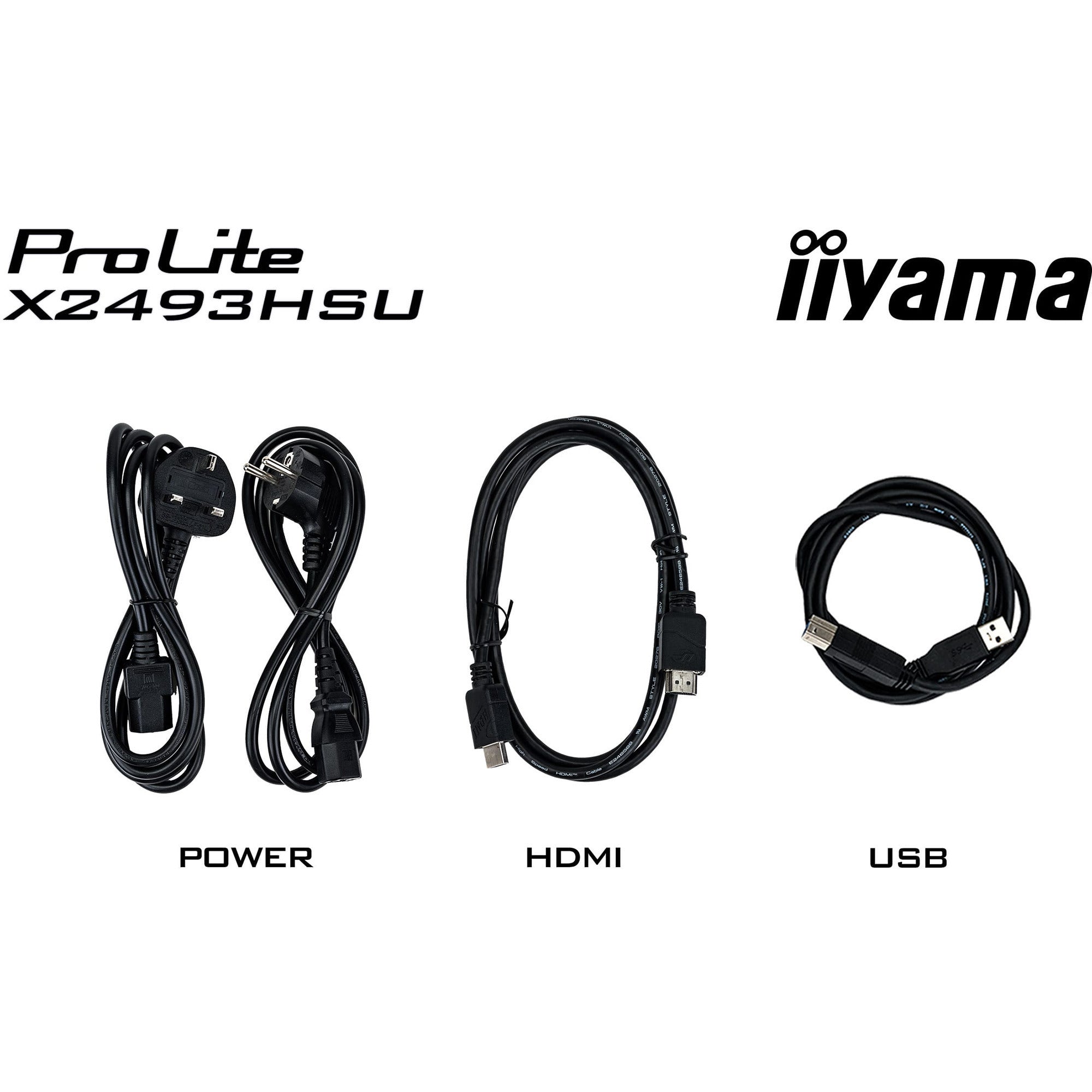 Iiyama prolite x2493hsu-b1 23.8 monitor (zwart (mat), 120 hz, hdmi, displayport, usb, audio)