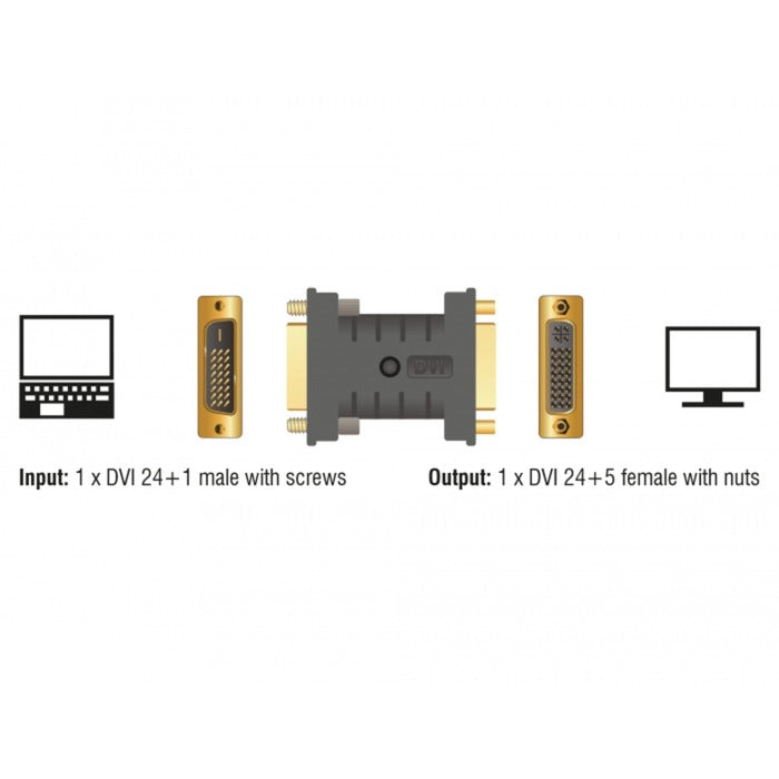 DeLOCK DeLOCK DVI 24+1 mannelijk naar DVI 24+5 vrouwelijk adapter