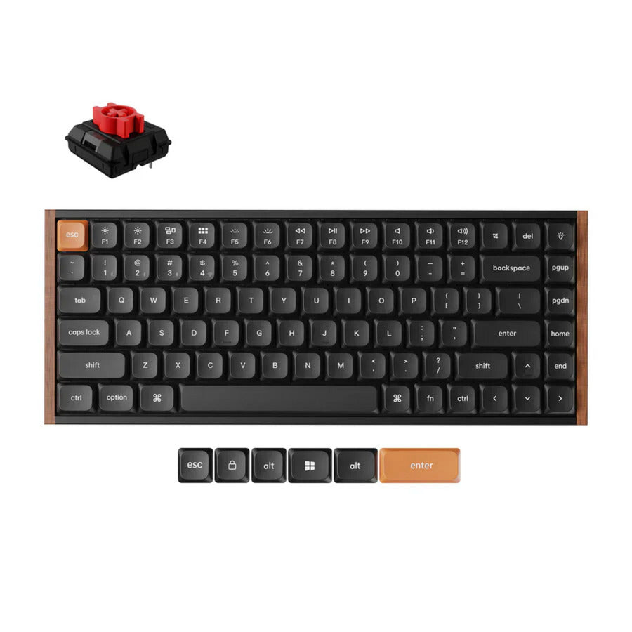 Keychron k3 max se qmk wireless custom mechanical keyboard (zwart, us lay-out (qwerty), milk pom red, 75%, rgb, hot swap, 2.4 ghz | bluetooth 5.3 | usb-c)