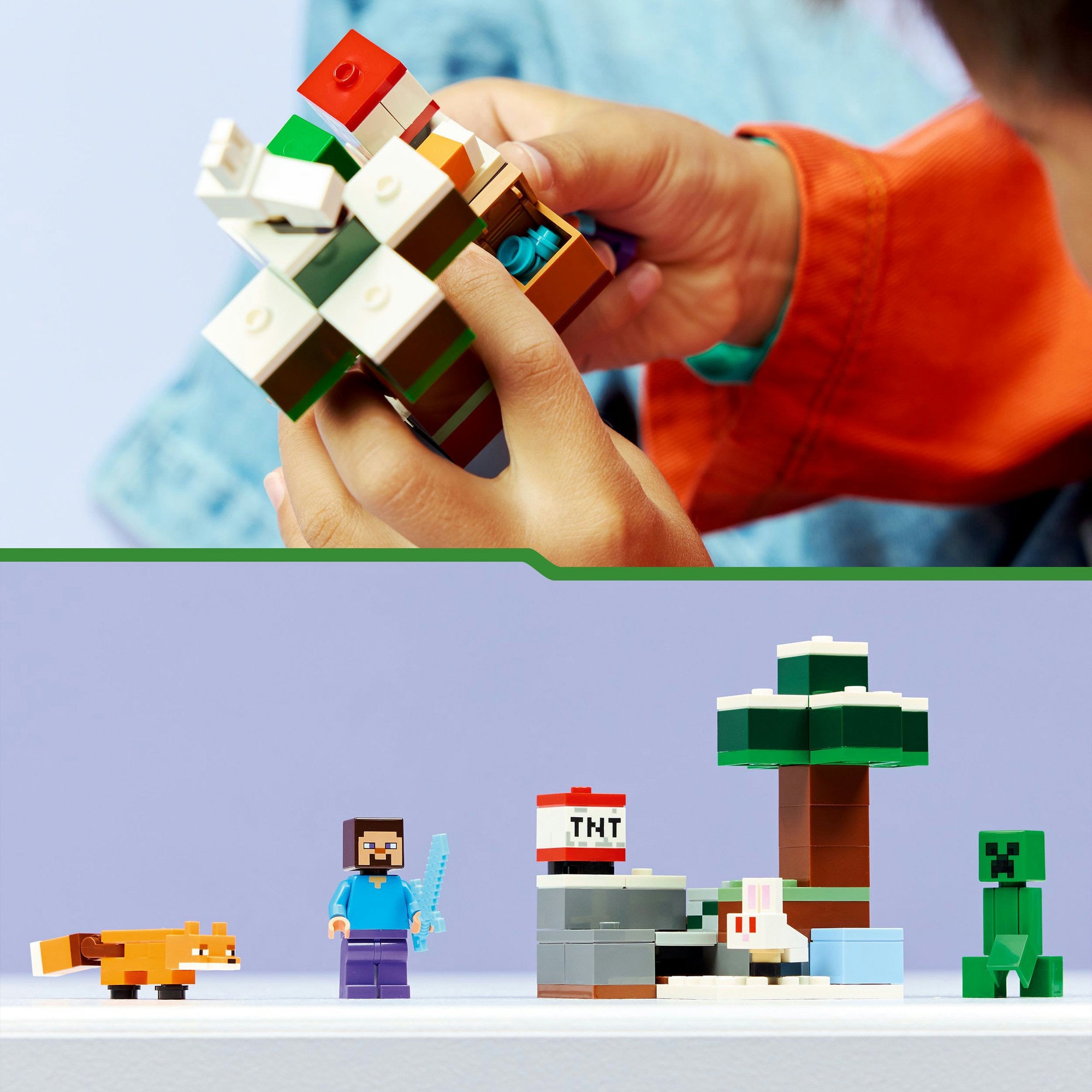 Lego minecraft steve's taiga-avontuur videogame bouwpakket voor kinderen - 21583