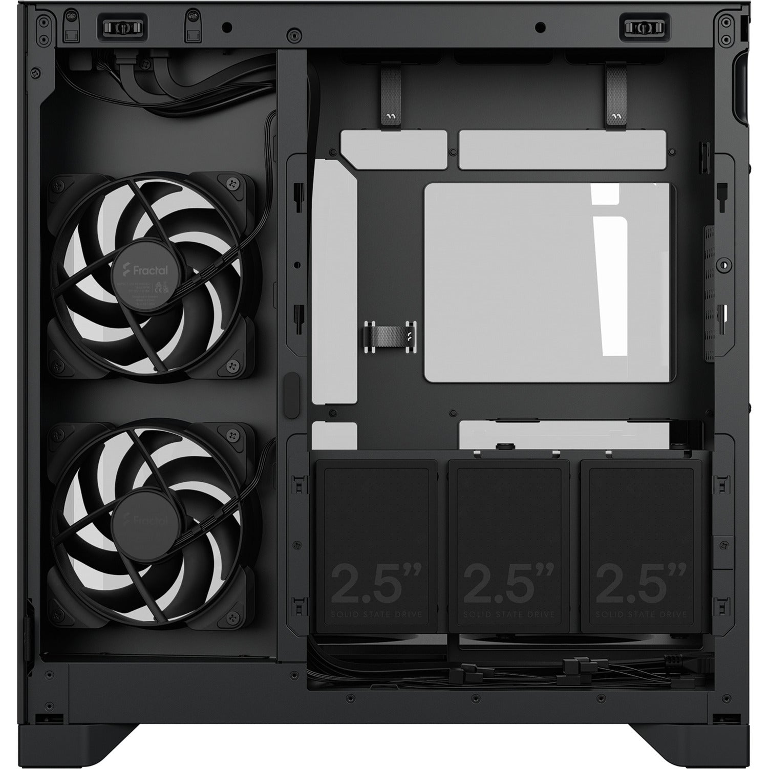 Fractal design pop 2 vision midi tower behuizing (zwart | 1x usb-a | 1x usb-c | tempered glass)