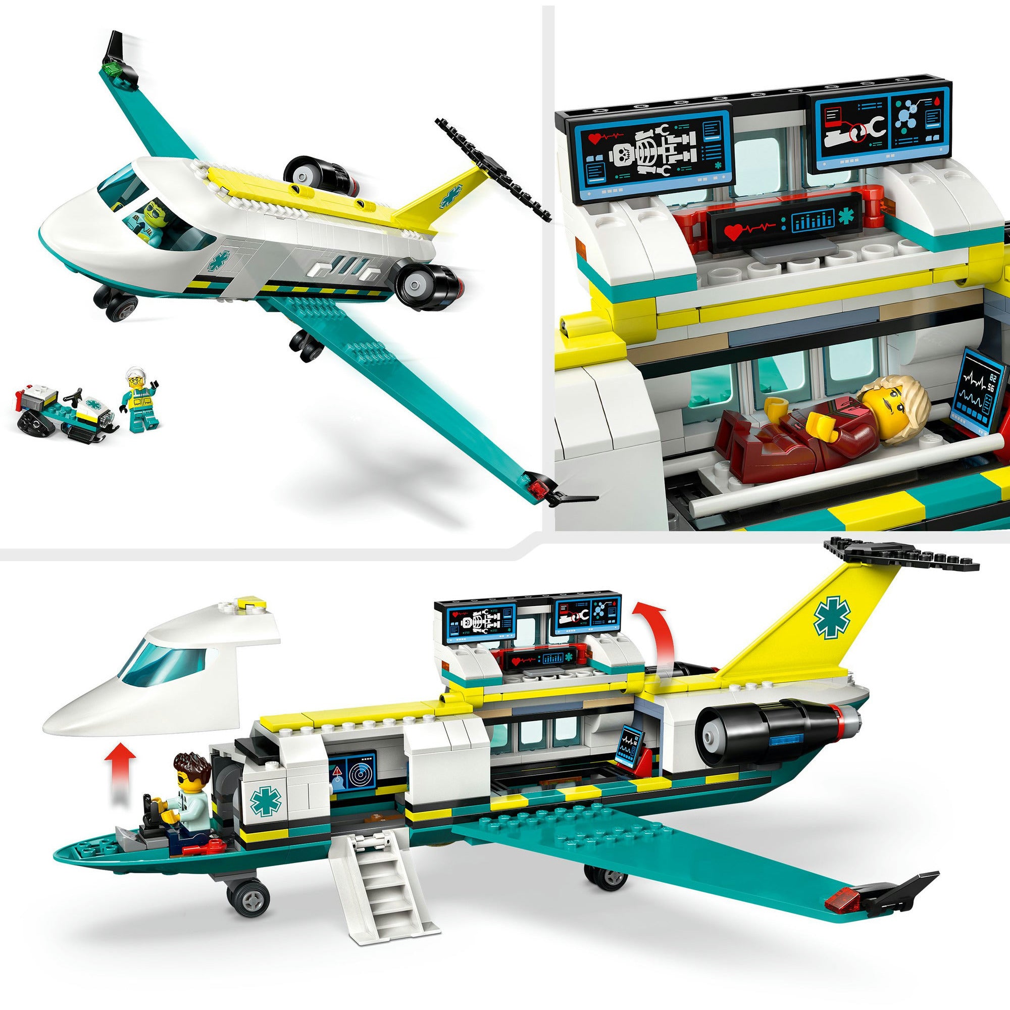 Lego ® city ambulancevliegtuig, speelgoedvliegtuig - 60465