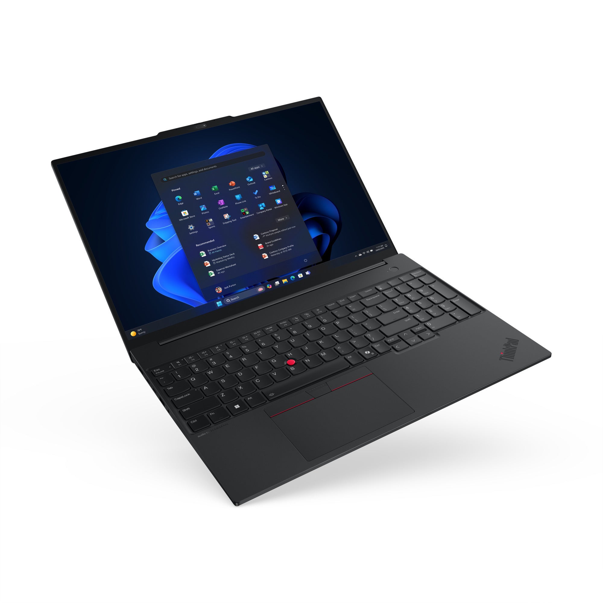 Lenovo thinkpad e16 gen 3 amd (21st005xmh) 16 laptop (zwart | ryzen 7 250 | radeon 780m | 32 gb | 1 tb ssd)