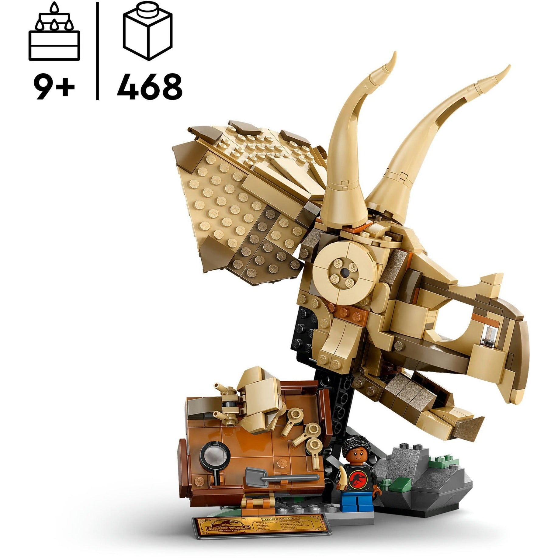 Lego jurassic world dinosaurusfossielen: triceratops schedel - 76969