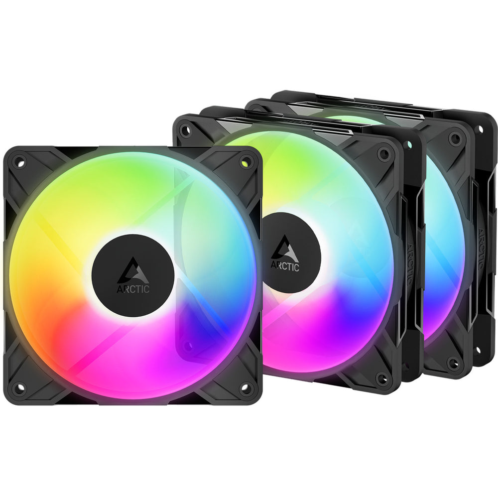 Arctic p12 pro reverse a-rgb case fans (zwart, 3 stuks, 120 x 120 x 27 mm, pwm)