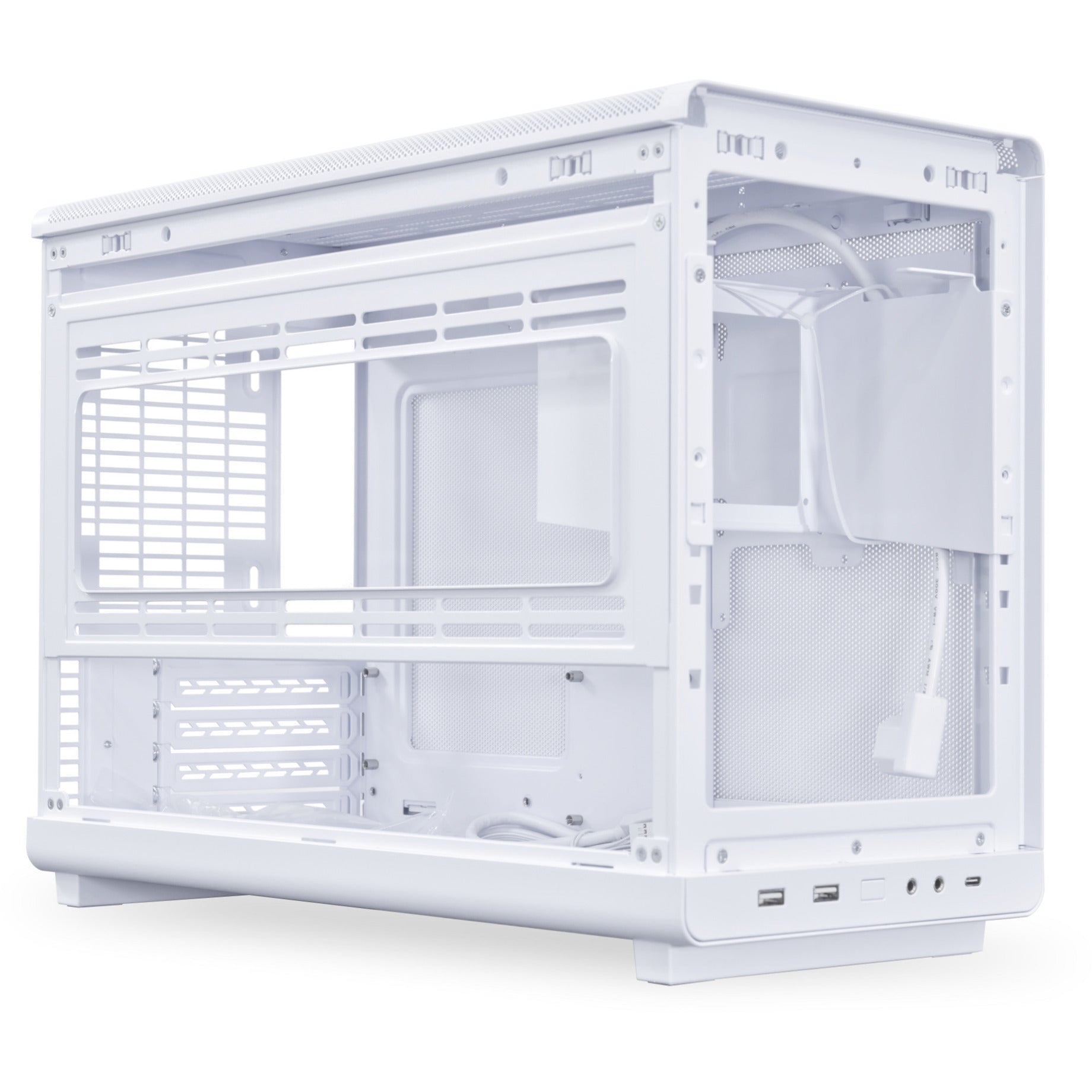 Lian li a3-matx white (wood edition) midi tower behuizing (wit houtkleur | 2x usb-a | 1x usb-c | tempered glass)
