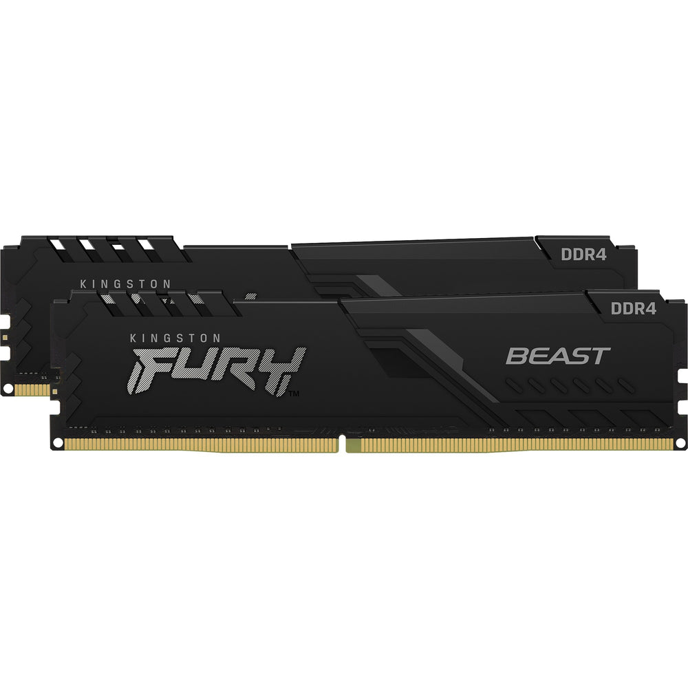 Kingston fury beast 16 gb ddr4-3600 (2x 8 gb) werkgeheugen (zwart, kf436c17bbk2 16, xmp 2.0)