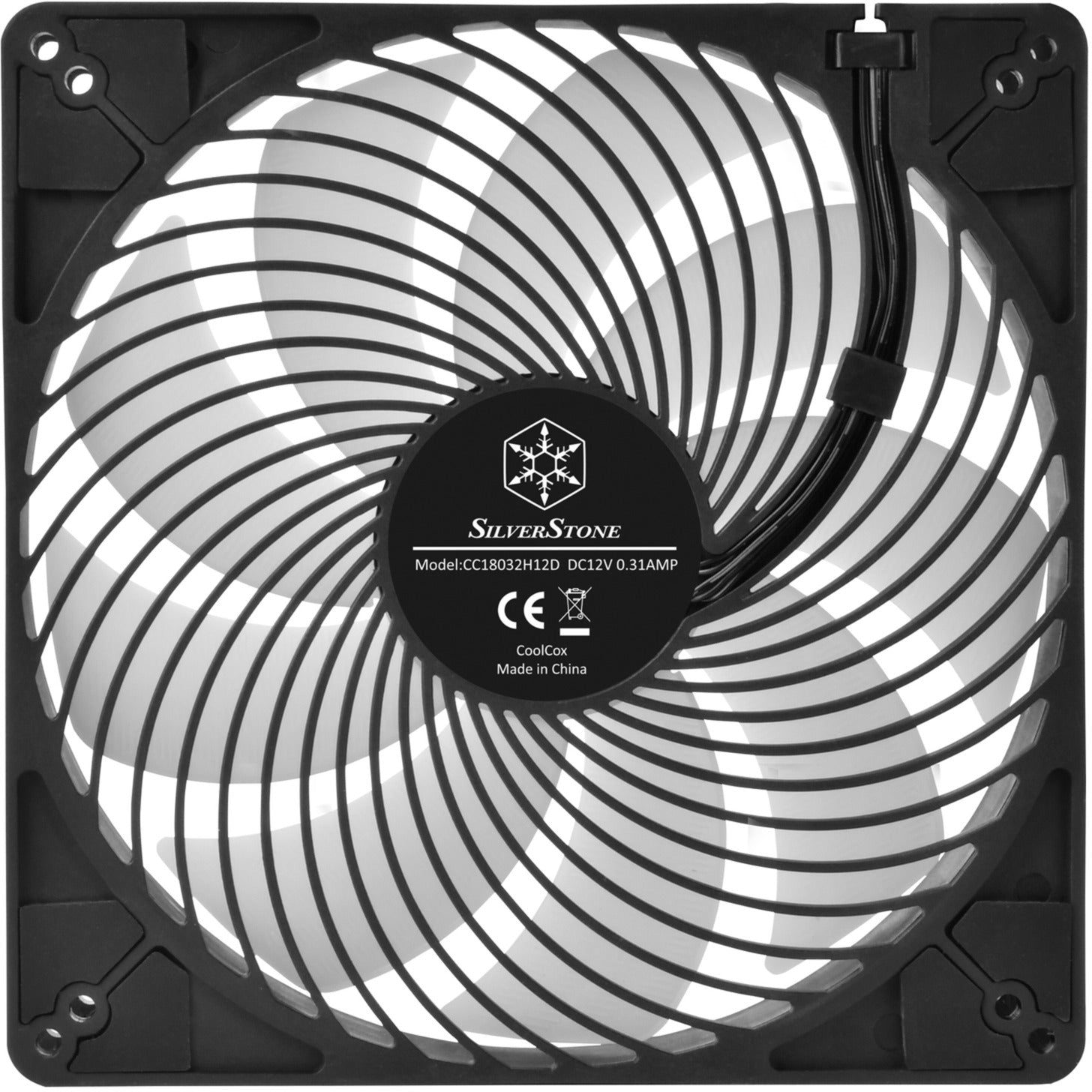 Silverstone air penetrator 184i argb case fan (zwart, 180 x 180 x 32 mm, pwm)
