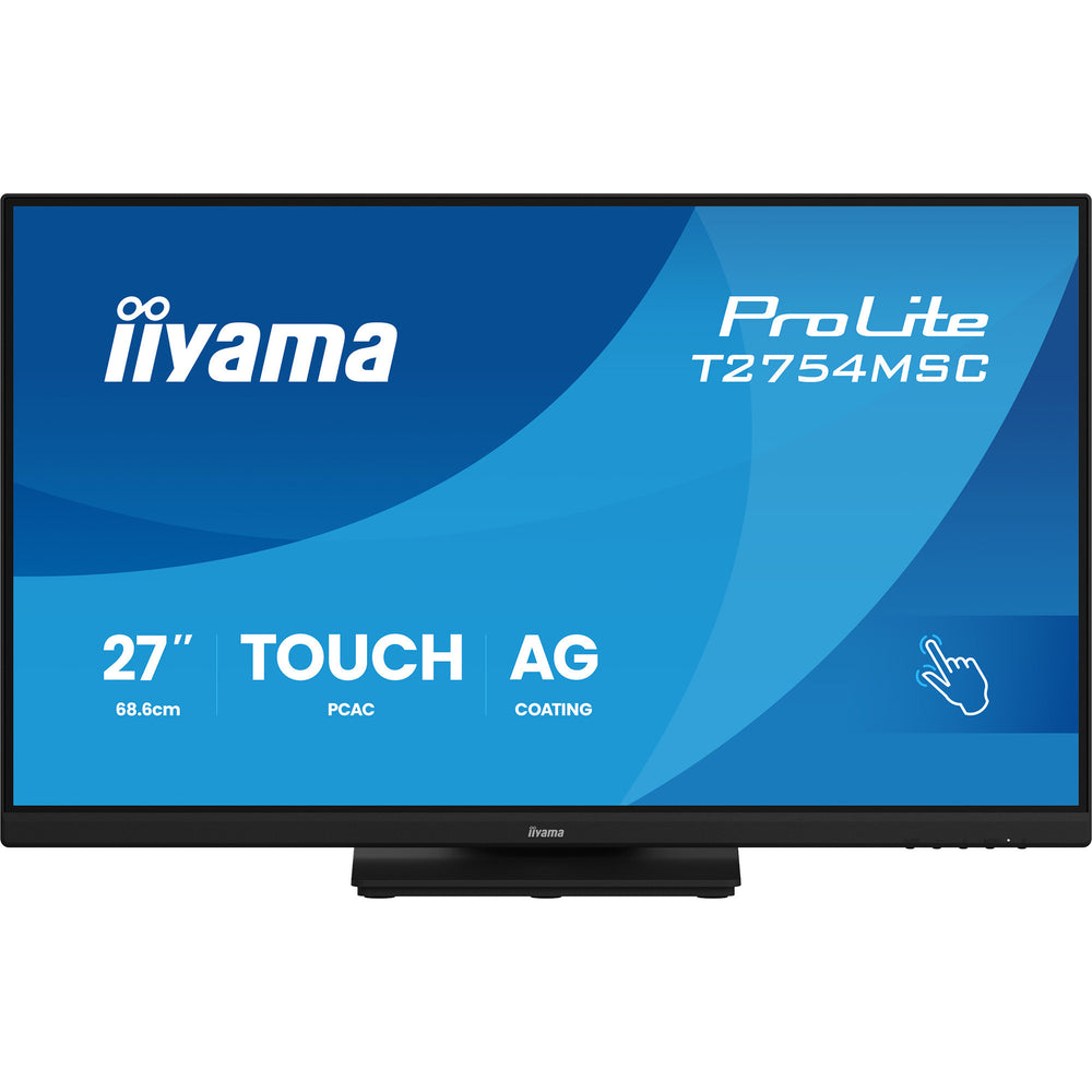 Iiyama prolite t2754msc-b2ag 27 touchscreen monitor (zwart (mat), touch, vga, hdmi, audio, usb)