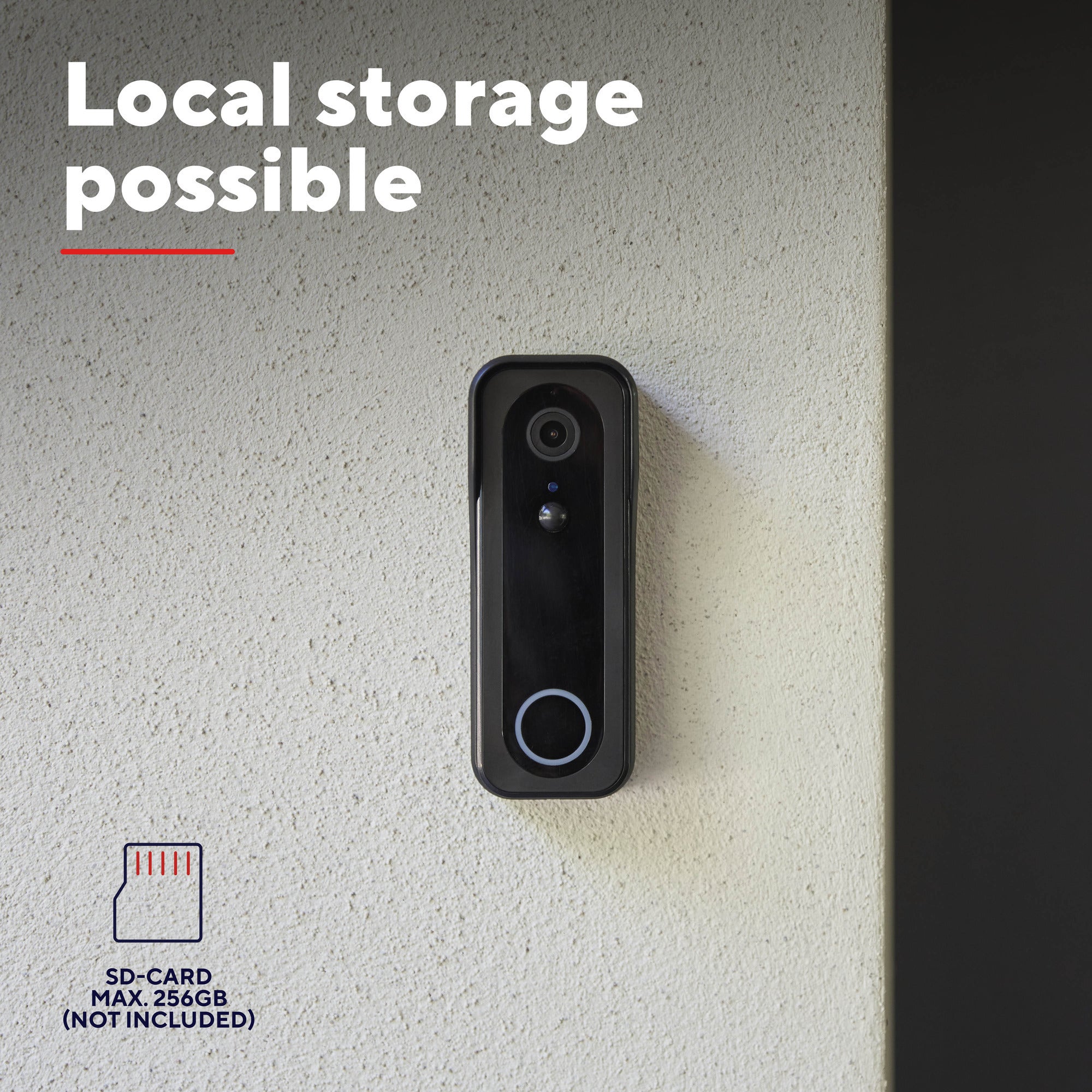 Trust draadloze video deurbel - doorcam-3000 - accu oplaadbaar met usb-c - 2k 3mp - geen abonnementskosten - inclusief chime - deurbel met camera - zwart