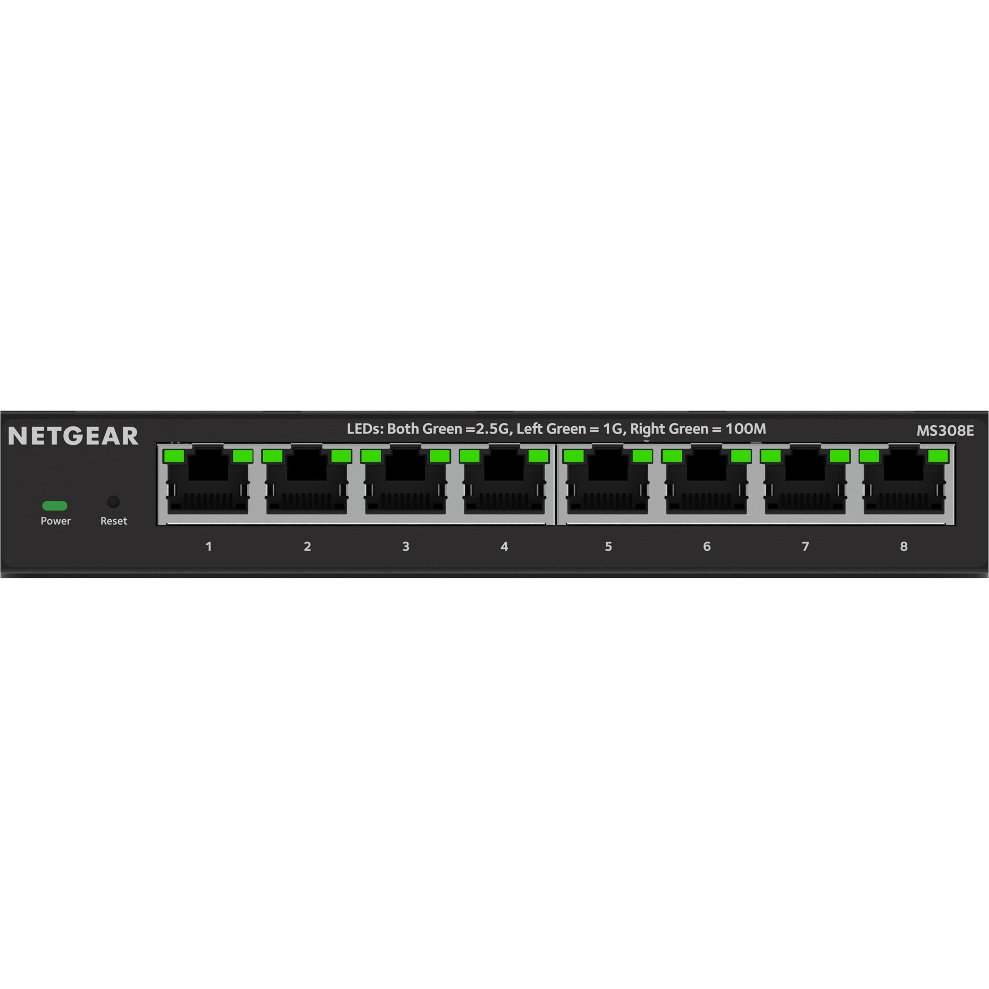 Netgear 8-port 2.5g multi-gigbit ethernet plus switch (ms308e) (zwart, managed)