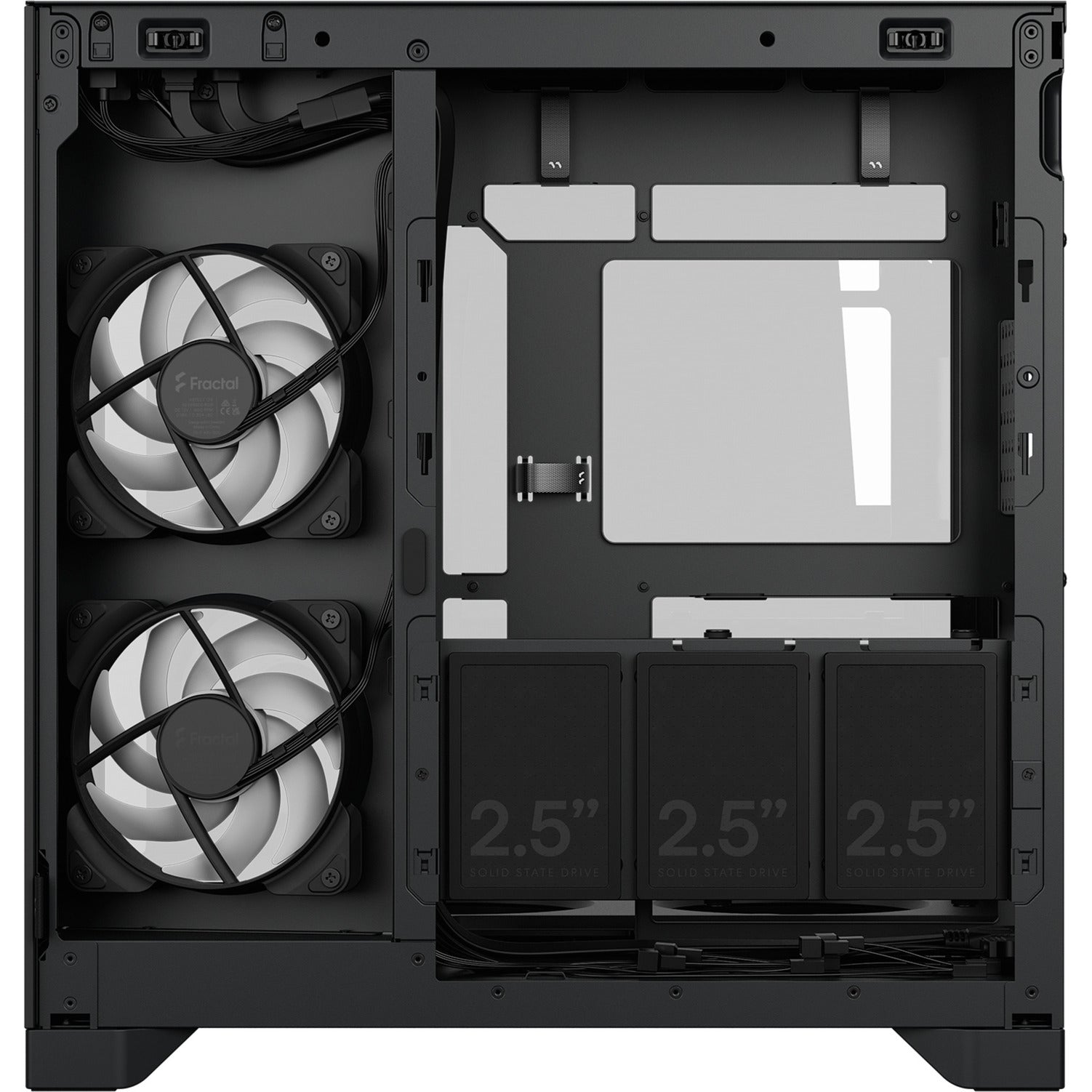 Fractal design pop 2 vision rgb midi tower behuizing (zwart | 1x usb-a | 1x usb-c | rgb | tempered glass)