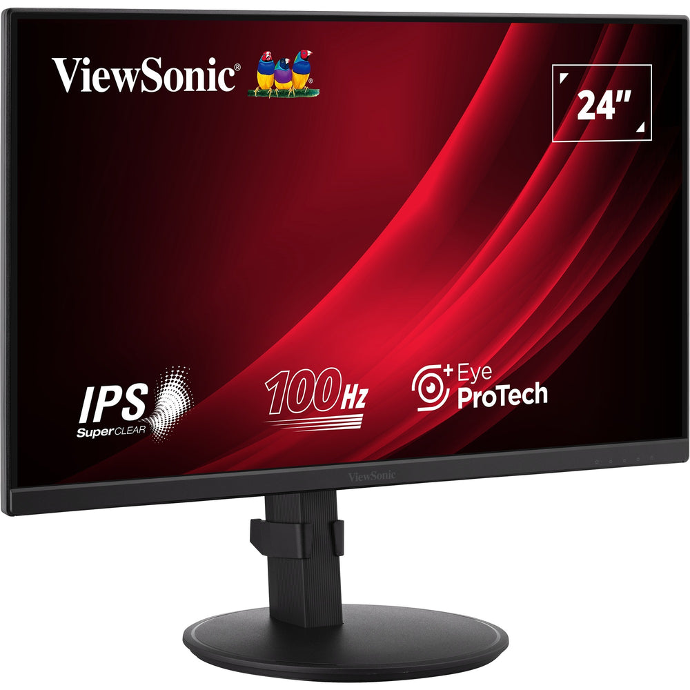 Viewsonic vg2408a 24 monitor (zwart, 1x hdmi, 1x displayport, usb-c, usb-a, sound, 100 hz)