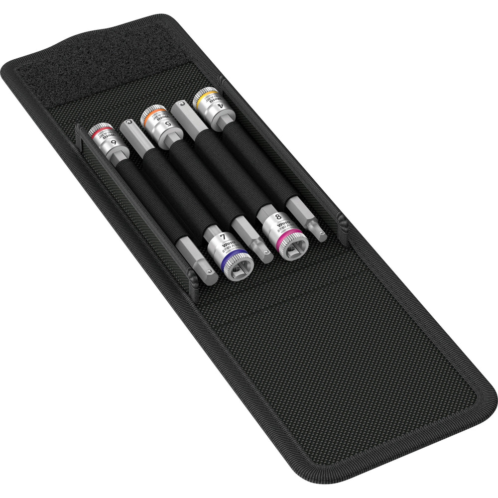 Wera 8740 a hf 1 zyklop bitdoppen set binnenzeskant dopsleutel (zwart zilver, 5-delig, met vasthoudfunctie, 1 4 -aandrijving)