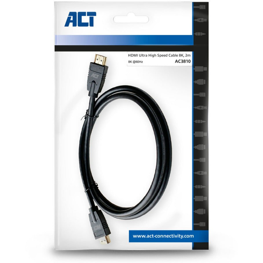 ACT Connectiviteit Connectiviteit 2 meter HDMI 8K Ultra High Speed kabel v2.1 HDMI-A