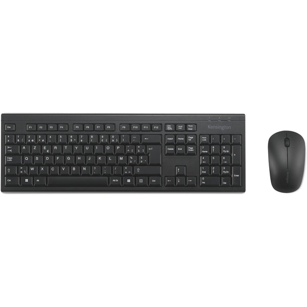Kensington km150 eq wireless desktop set desktopset (zwart, us lay-out (qwerty), membraan, 100%, 1200 dpi)