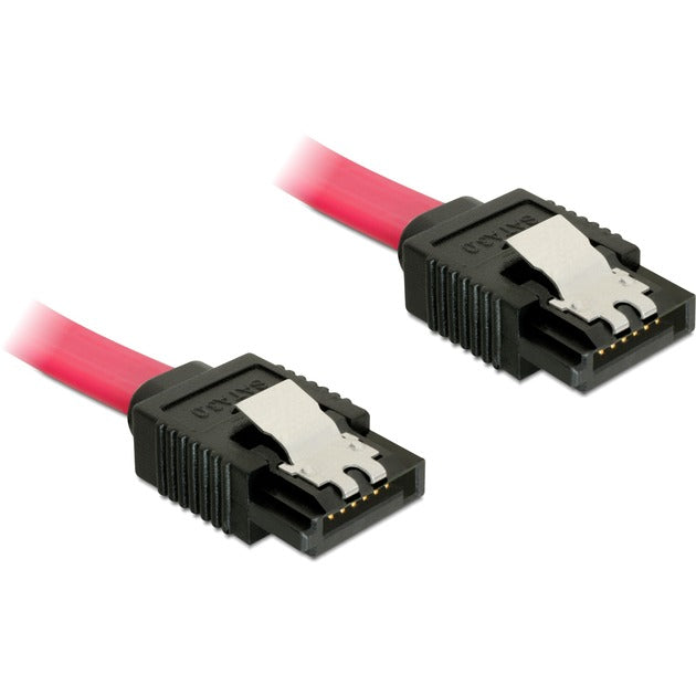 Delock sata kabel (rood, 0,1 meter, 6 gb s, recht)