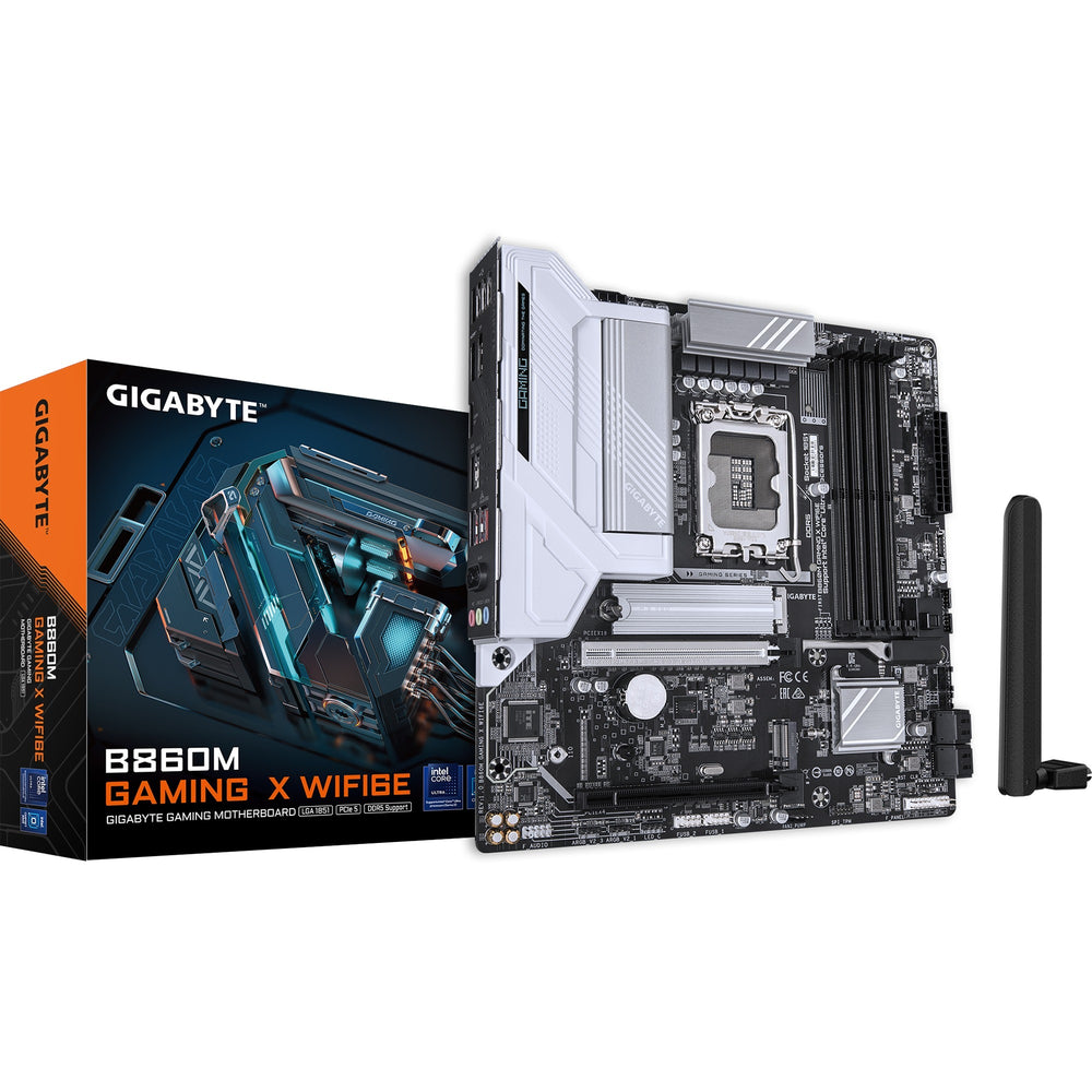 Gigabyte b860m gaming x wifi6e socket 1851 moederbord (raid, 2,5gb-lan, wi-fi 6e, bt, sound, µatx)