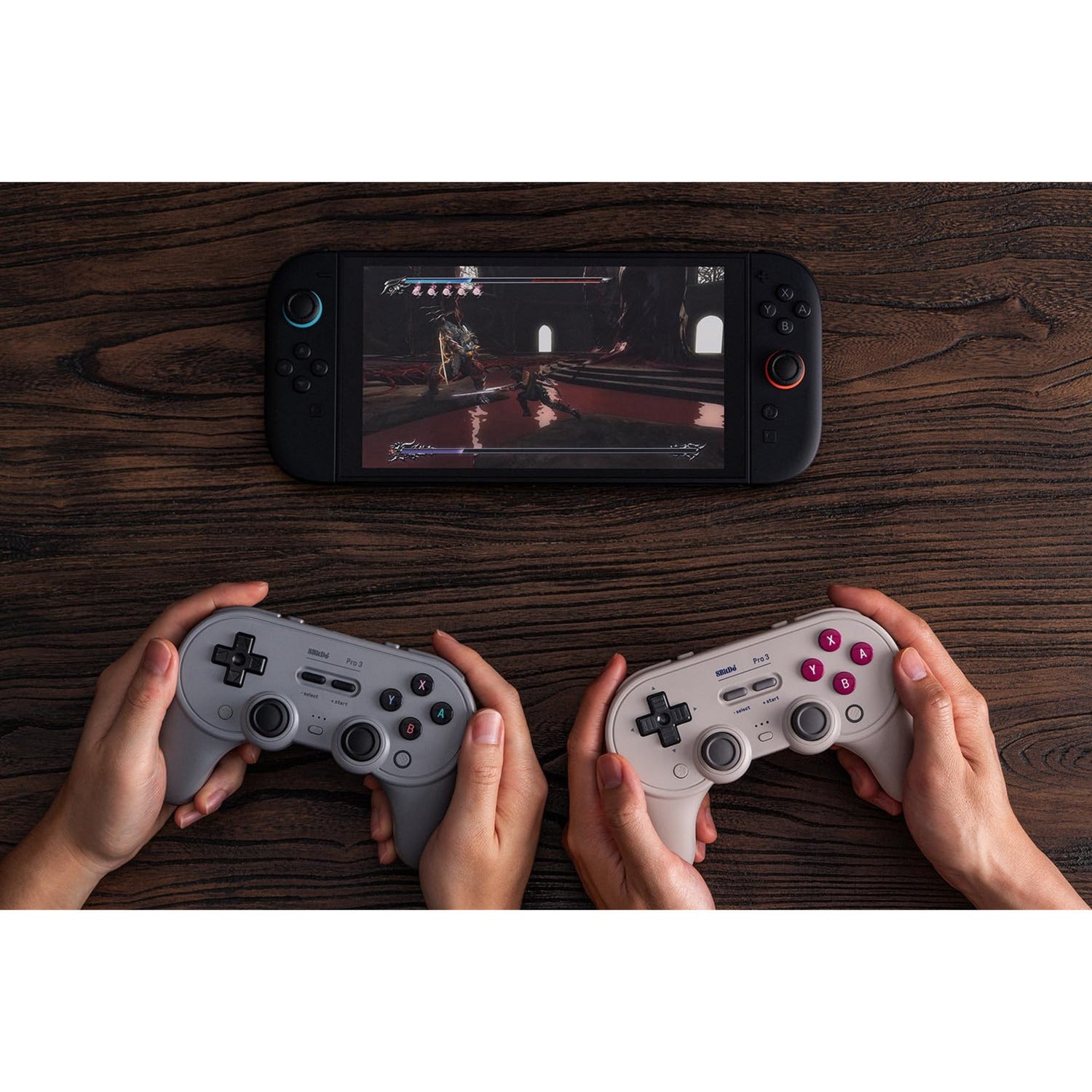 8bitdo pro 3 bluetooth gamepad (grijs zwart, switch 1 2, pc, android, 2.4 ghz bluetooth usb)