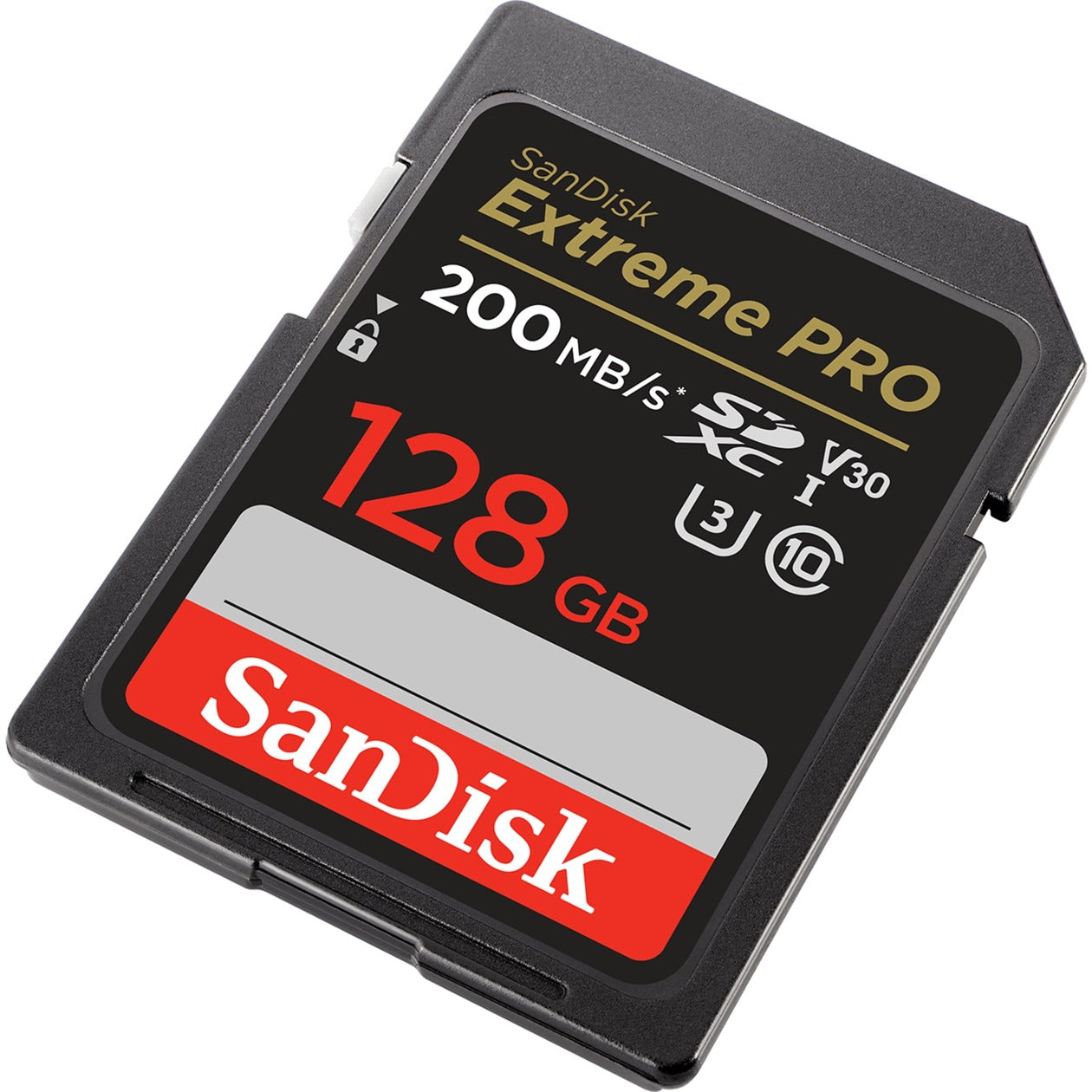 Sandisk extreme pro 128 gb sdxc geheugenkaart (zwart, uhs-i, class 10, u3, v30)