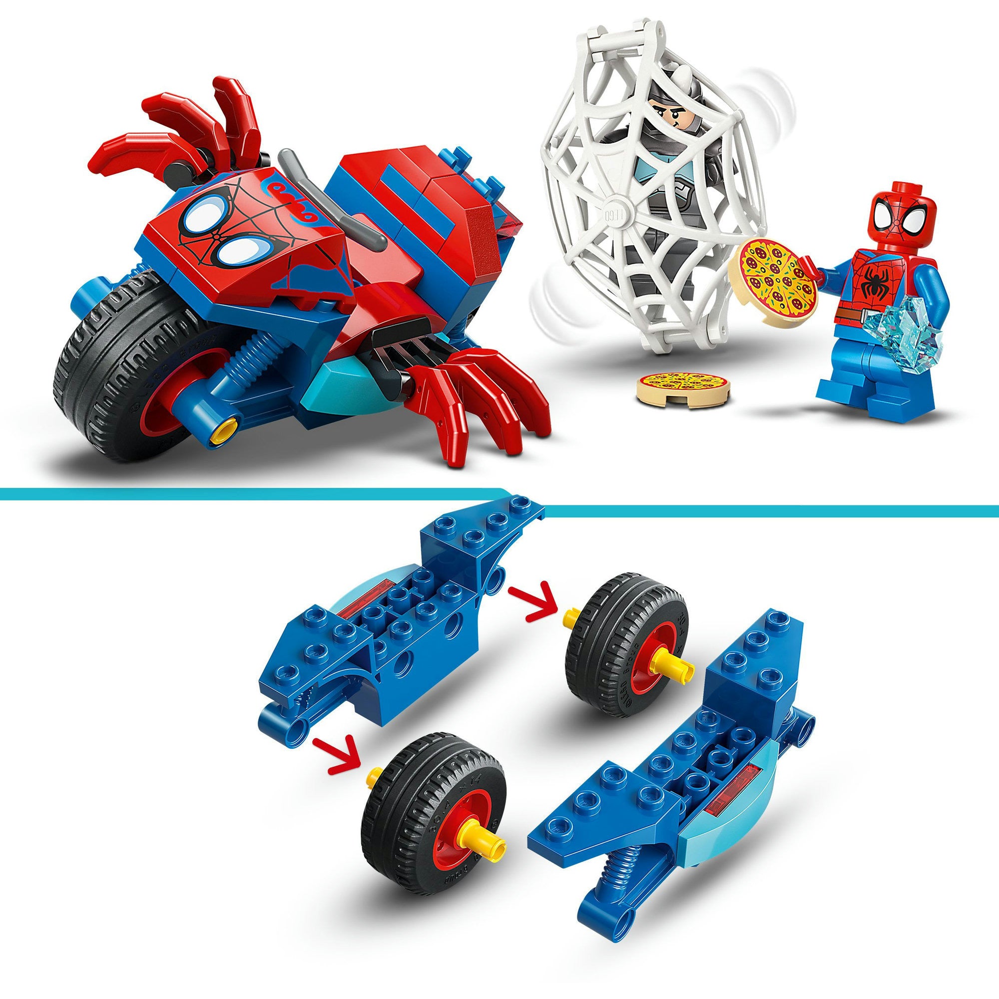 Lego marvel - spidey op zijn motor vs. rhino constructiespeelgoed (11206)