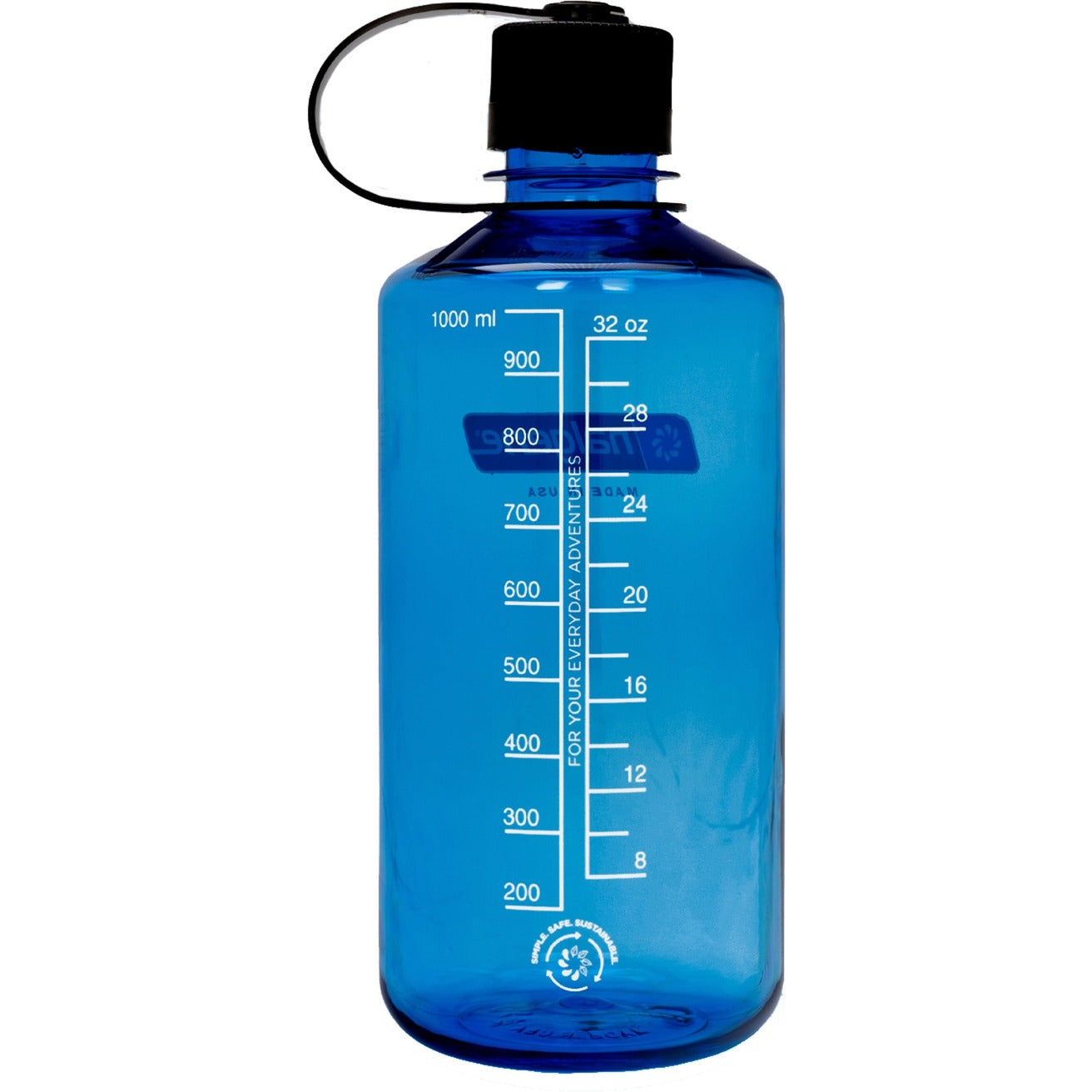 Nalgene drinkfles “narrow mouth sustain” 1 liter, 32oz (transparant blauw)