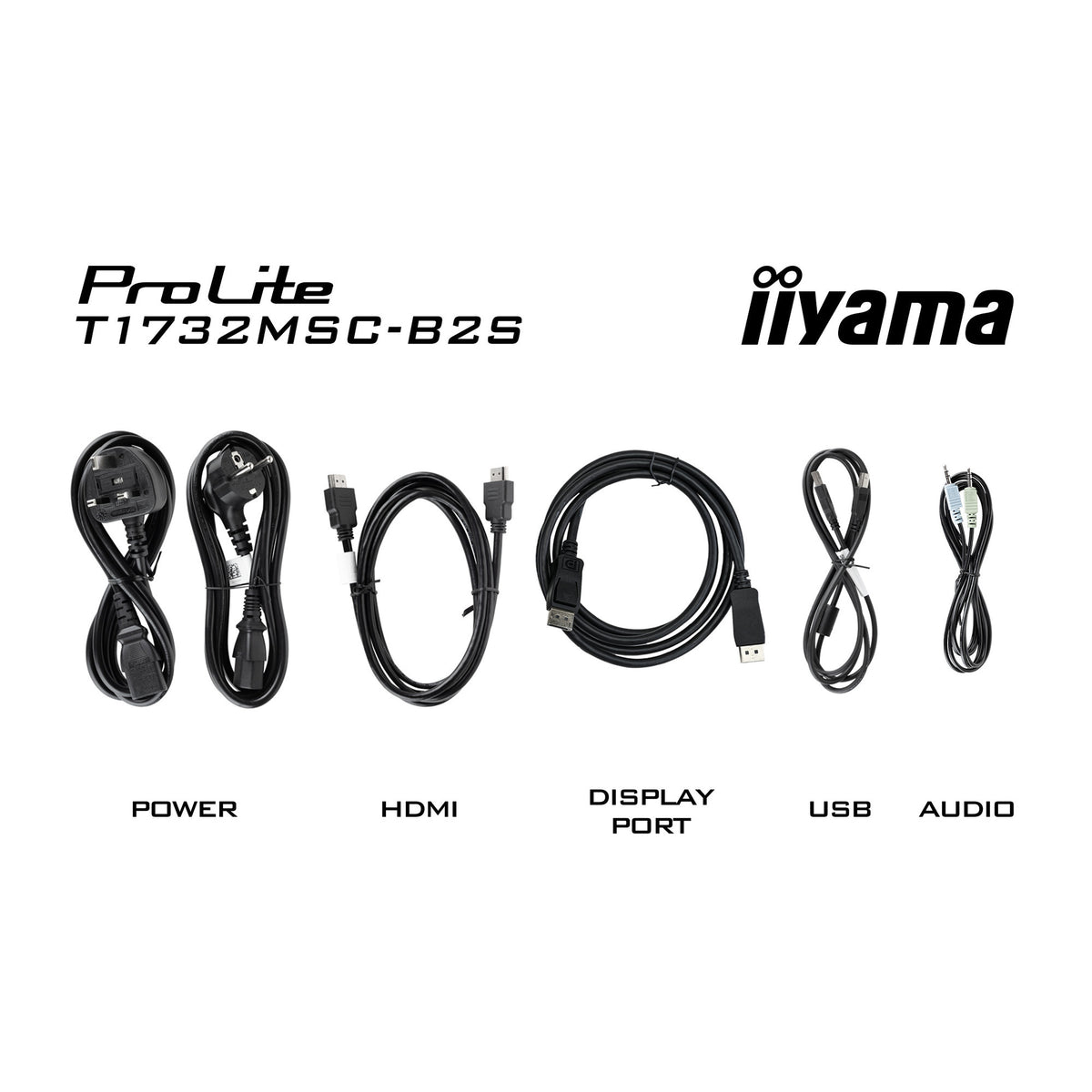 Iiyama prolite t1732msc-b2s 17 touchscreen monitor (zwart, vga, hdmi, displayport, audio, touchscreen)