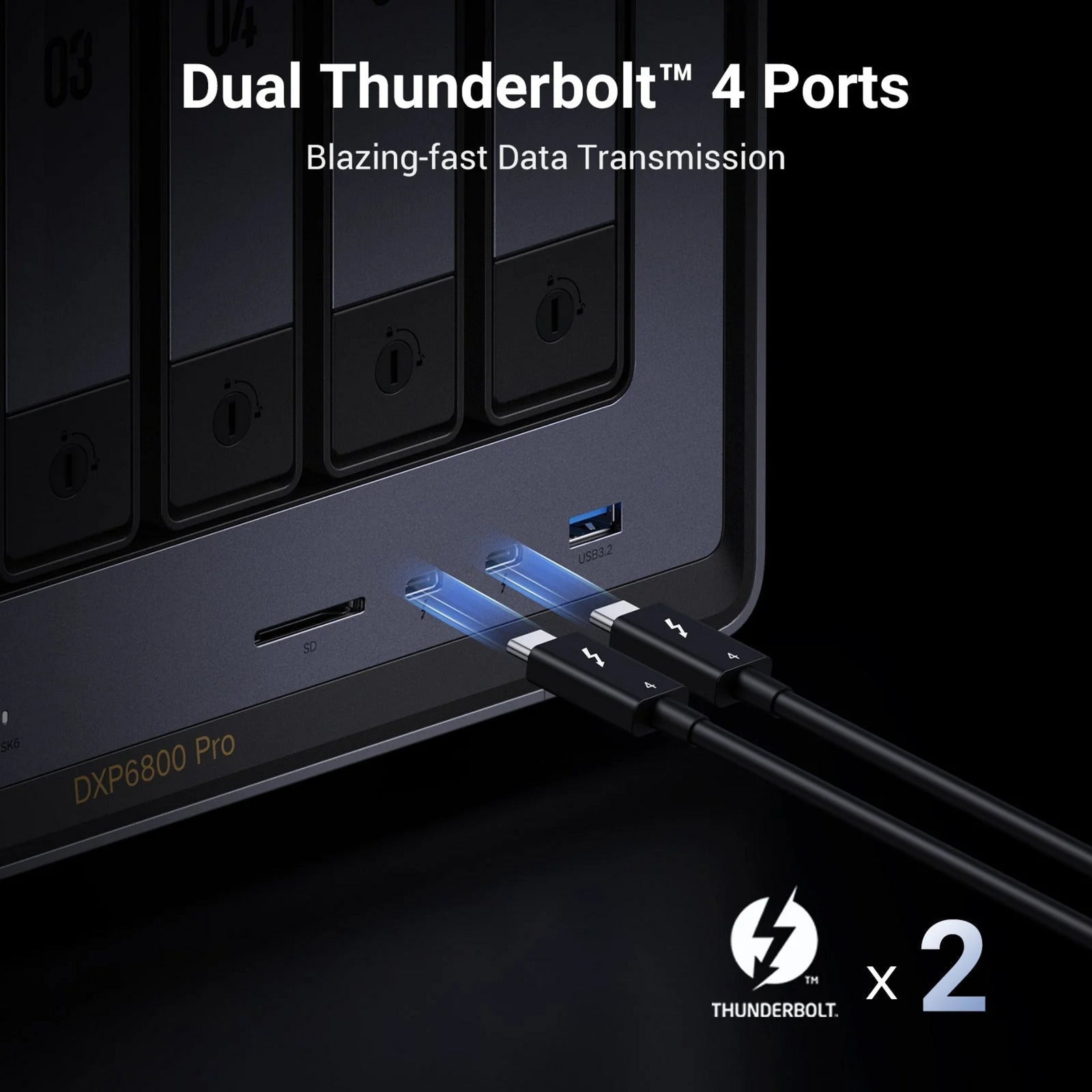 Ugreen nasync dxp6800 pro (grijs, 2x 10gbe, hdmi, thunderbolt 4 (40gb s))
