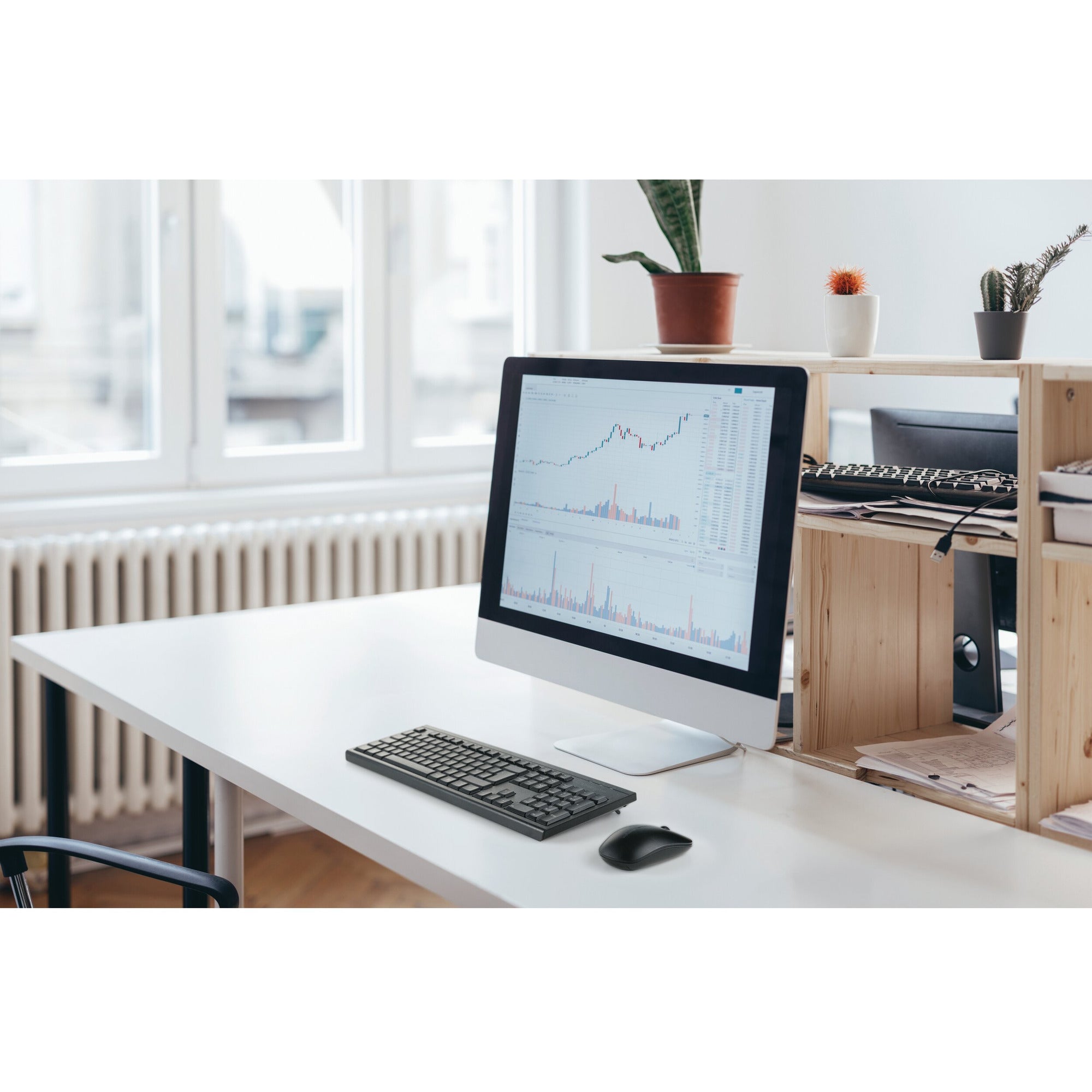 Kensington km150 eq wireless desktop set desktopset (zwart, us lay-out (qwerty), membraan, 100%, 1200 dpi)