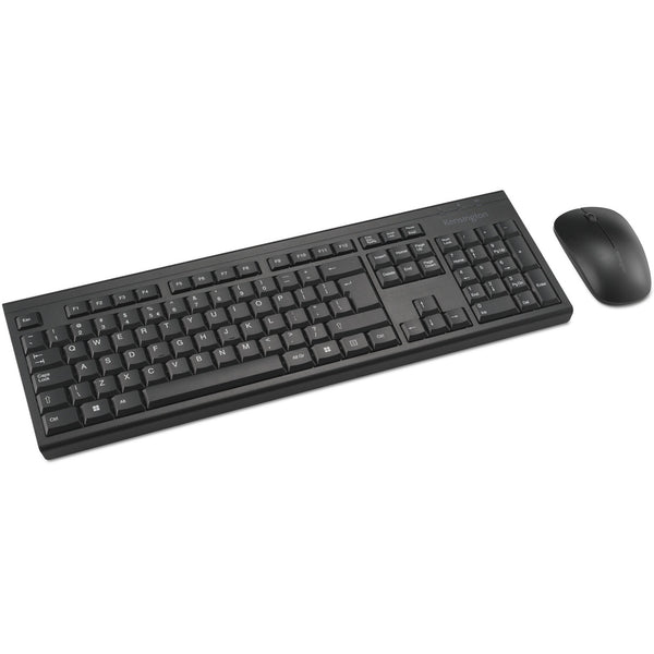 Kensington km150 eq wireless desktop set desktopset (zwart, us lay-out (qwerty), membraan, 100%, 1200 dpi)